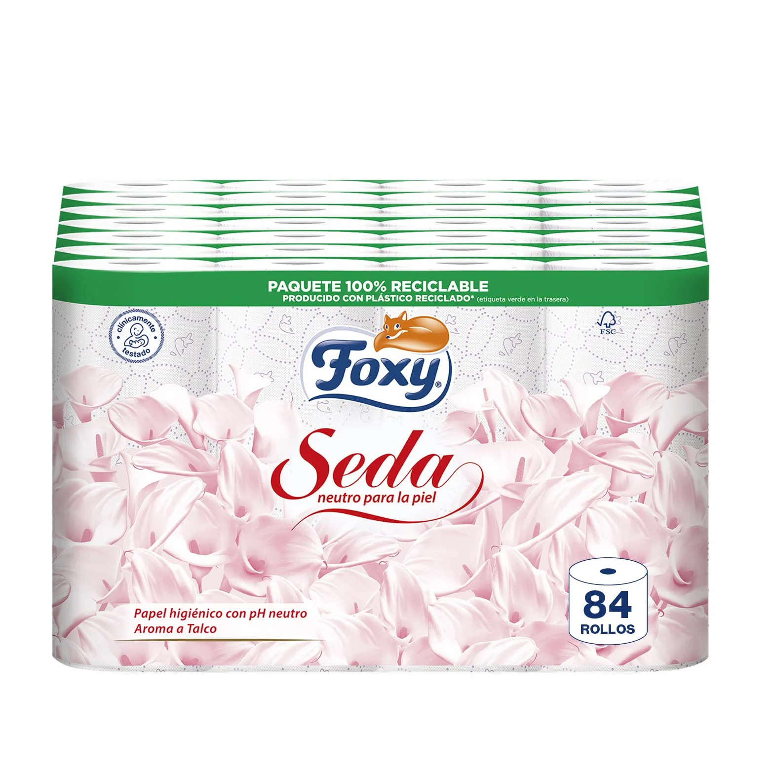 Papel higiénico 84 rollos 173 servicios FSC Neutro para la piel Paquete reciclable