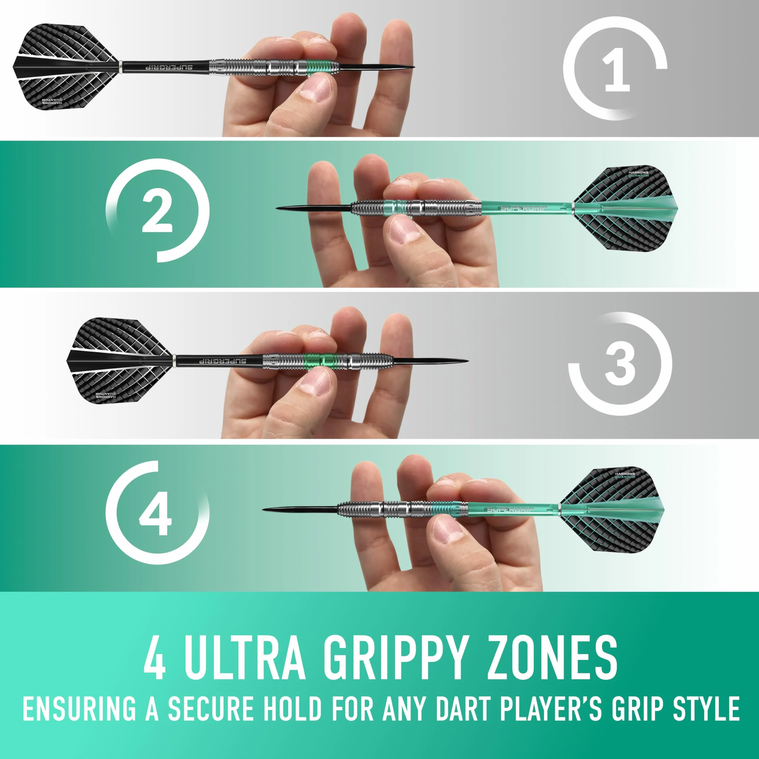 Harrows NX Elite 90% Tungsteno Juego de Dardos con Punta de Acero | 21g a 26g Todos los Pesos Disponibles | Gran Pack de 17 Piezas con Varillas Supergrip, Plumas Quantum y Estuche de Viaje