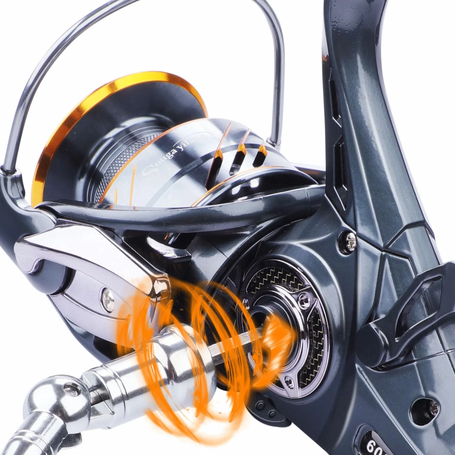 Sougayilang - Carrete de Pesca de Carpa 5+1 blindado de Acero Inoxidable BB - Drag de Fibra de Carbono para Pesca en Vivo