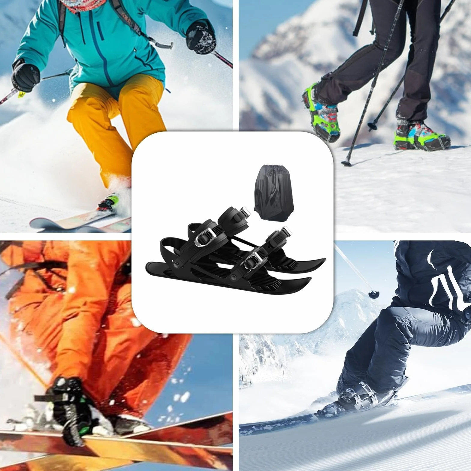 ightweight Snow Skates, Snowshoes for Men and Women, Multifunctional Snowshoes, Skiing Tools for All Ages, Compact Ski Accessories, Adjustable Snow Feet, Non-Slip Snow Skates for Women