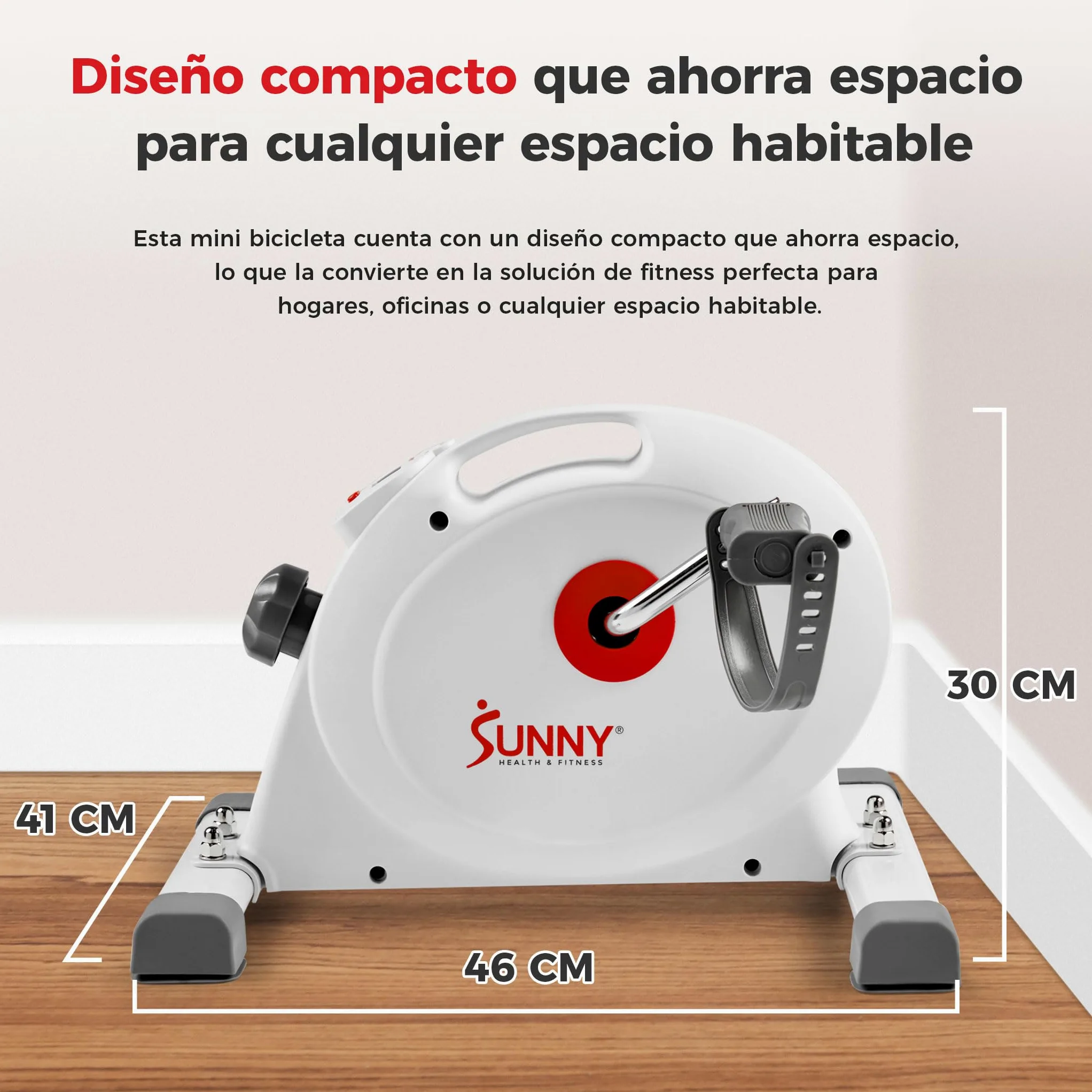 Sunny Health & Fitness | App SunnyFit, Pedaleo Bidireccional, Ciclismo de Bajo Impacto, Uso para Rehabilitación y Recuperación, Portátil, Silencioso