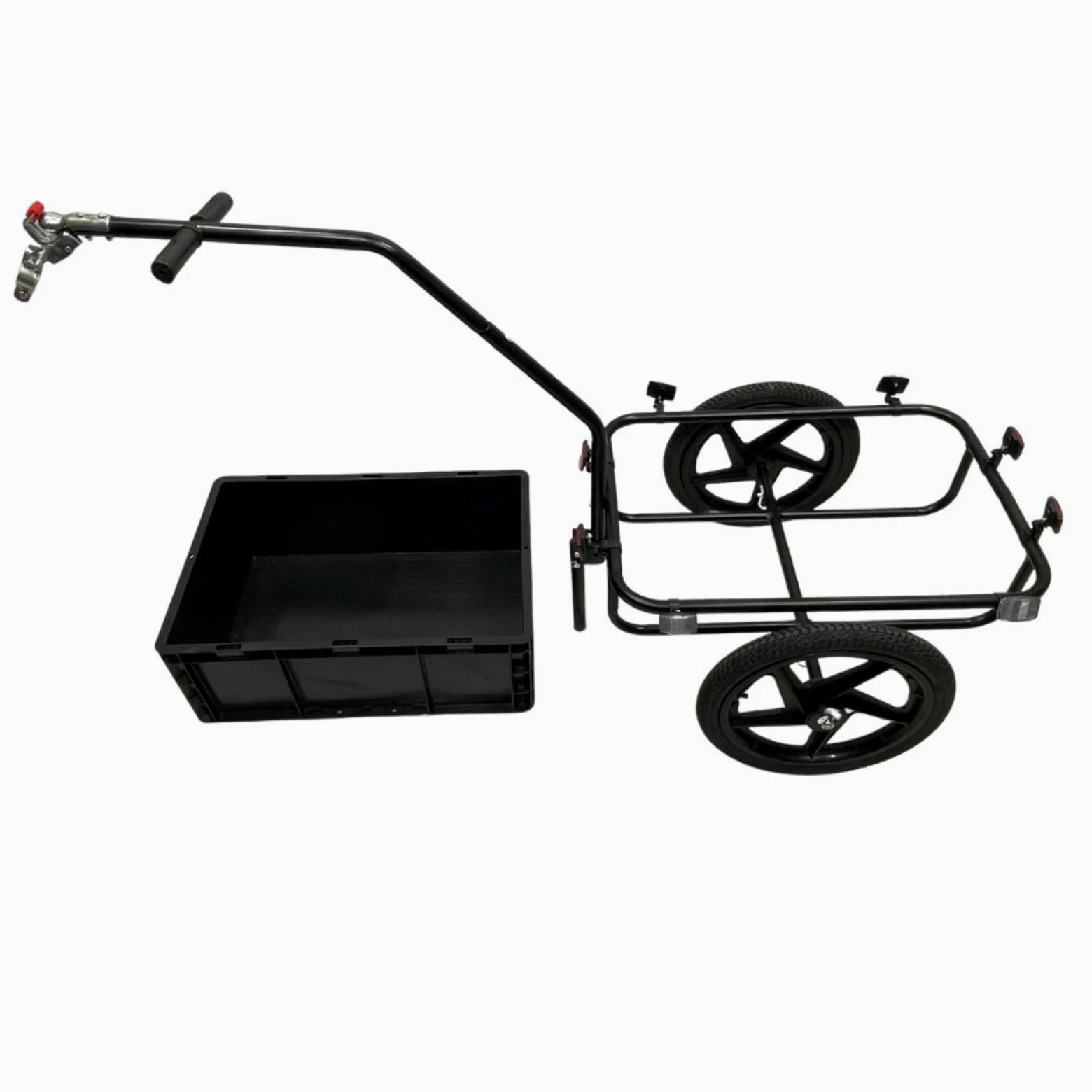 TISHITA Remolque de Bicicleta Plegable Remolque Carrito Carga Transporte con Caja PP Desmontable y Ruedas 16 Pulgadas Estructura Estable y Ligera 9.96kg