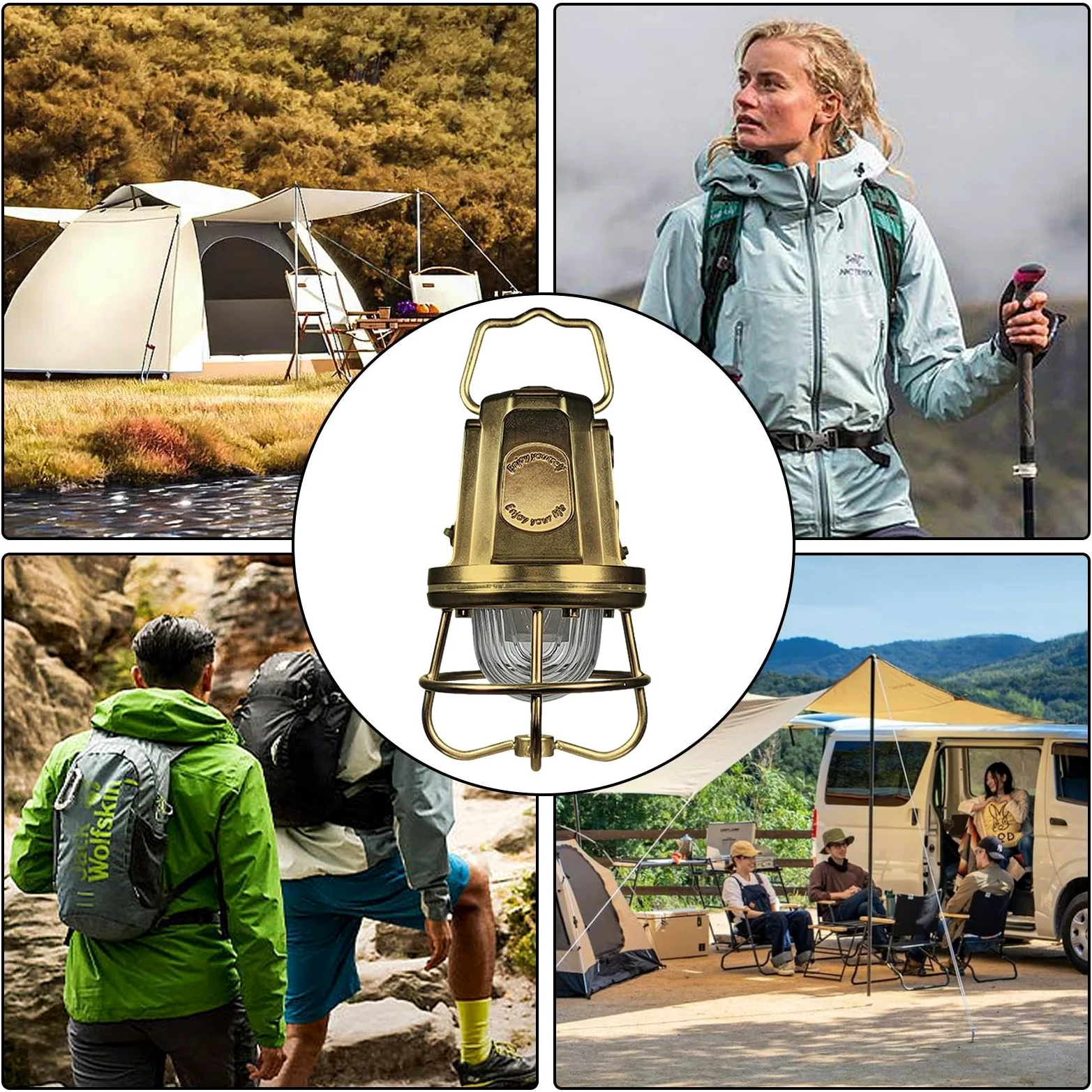 Linterna de Camping Recargable Lámpara de Supervivencia con Batería de | Linterna LED Portátil para Acampada Para Tienda, Senderismo, Cortes de Luz, Toldo, Balcó