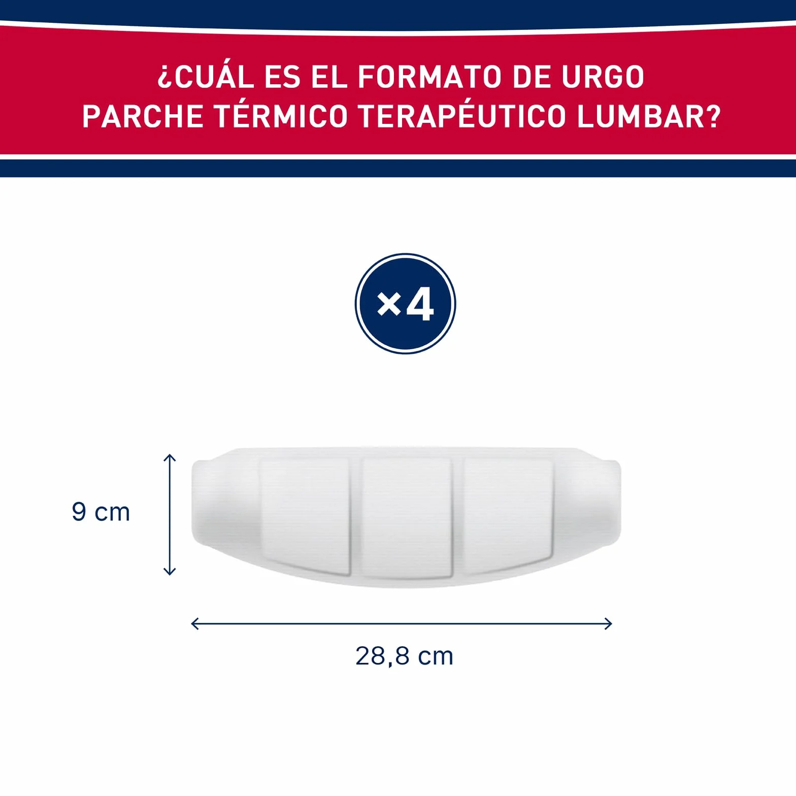 Urgo Parche térmico terapéutico lumbar 4 unidades 9 cm x 28,8 cm