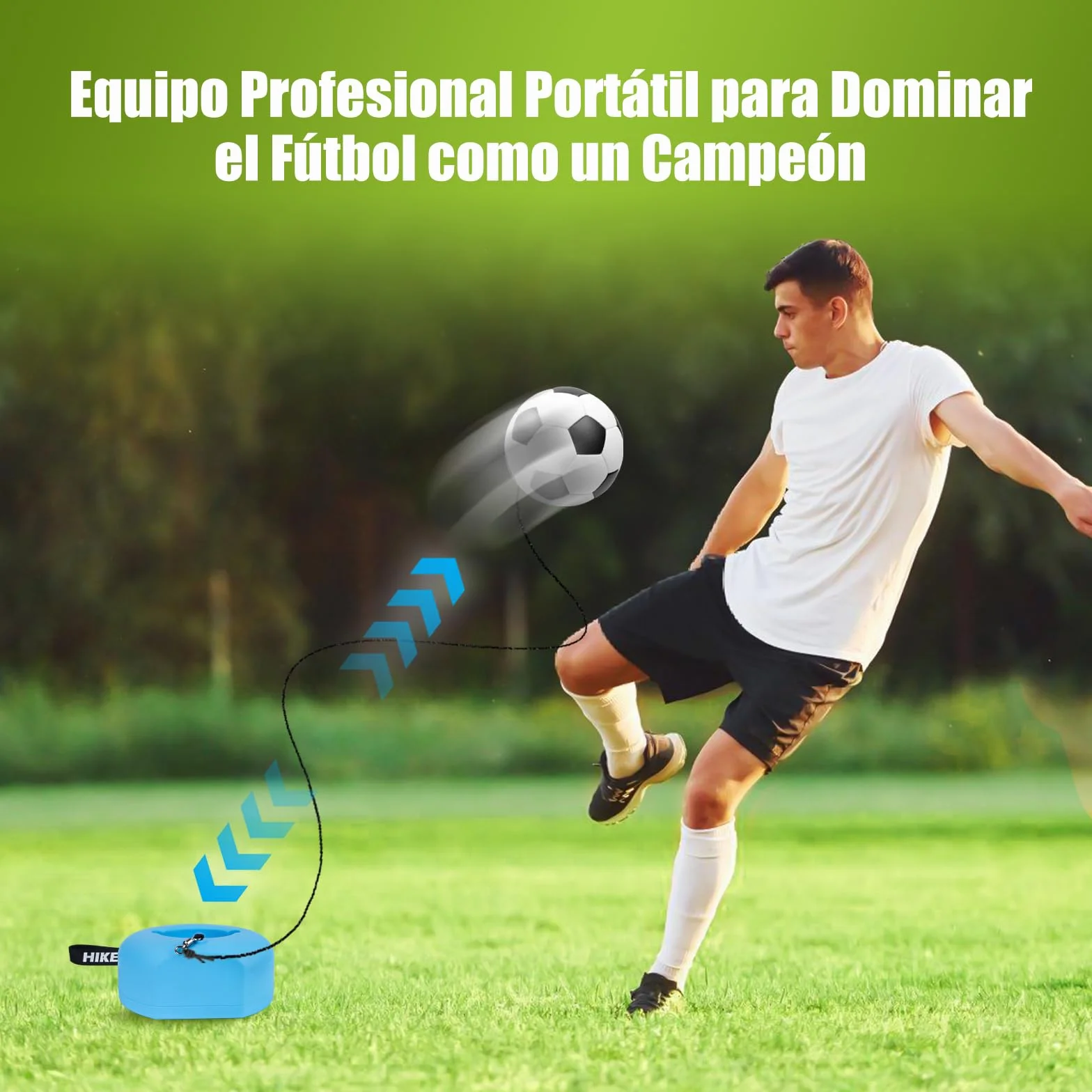 Hikeen Kit Entrenamiento Futbol con Balon Base Metalica para Exterior Interior Jovenes Adultos