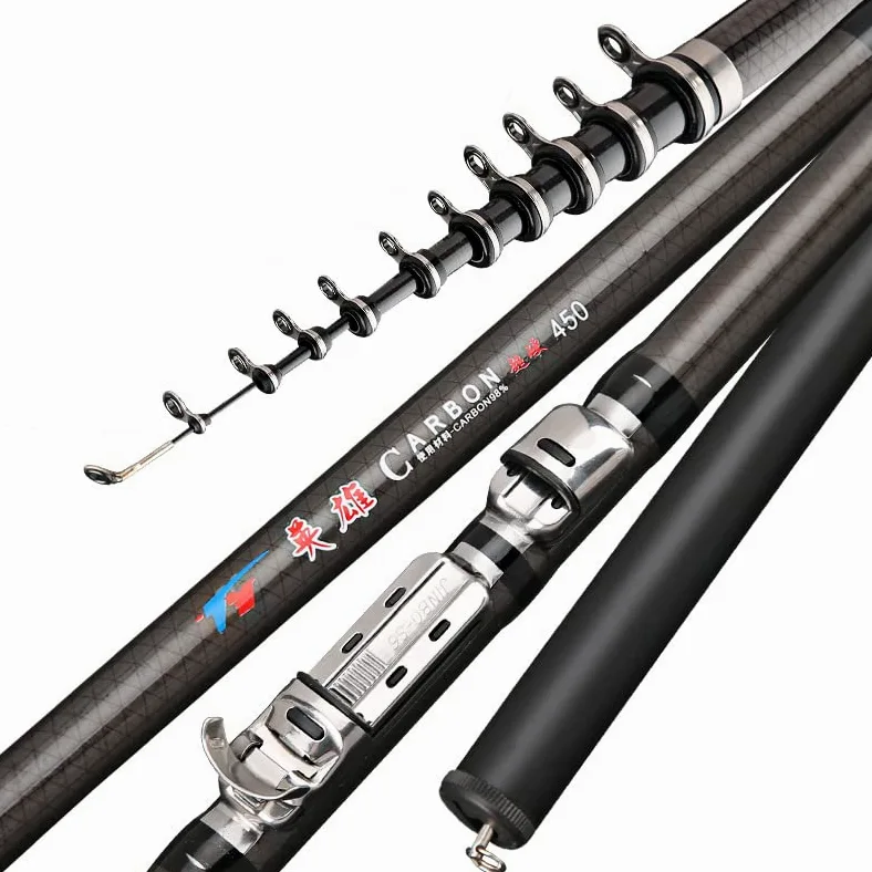 CañAs De Pescar 2. 7m 3.6m 4.5m 5.4m 7.2m Varilla de Pesca de Roca telescópica de Carbono Ultra luz de la luz señora Carpa caña de Pesca Viajero de océano CañA De Pescar(7.2 m)