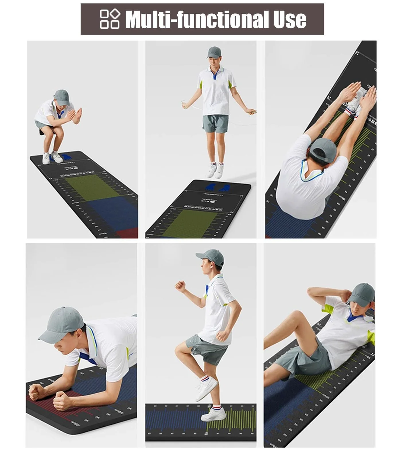 Tapete para Salto de Longitud, Alfombra para Entrenamiento de Salto de Longitud, tapete para Cuerda de Saltar para Ejercicios de Fitness, Almohadilla de medición para Salto de Long