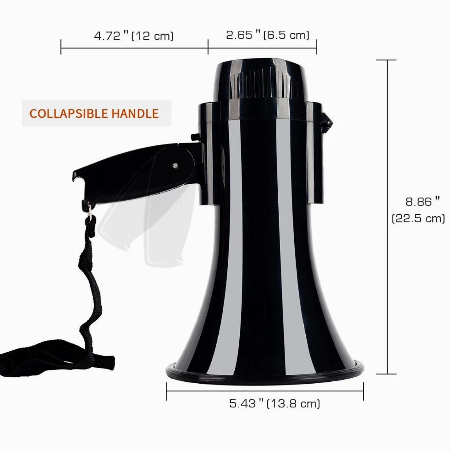Megáfono Portátil con Amplificador para Aficionados a Las Porristas Y Entrenadores de Béisbol.