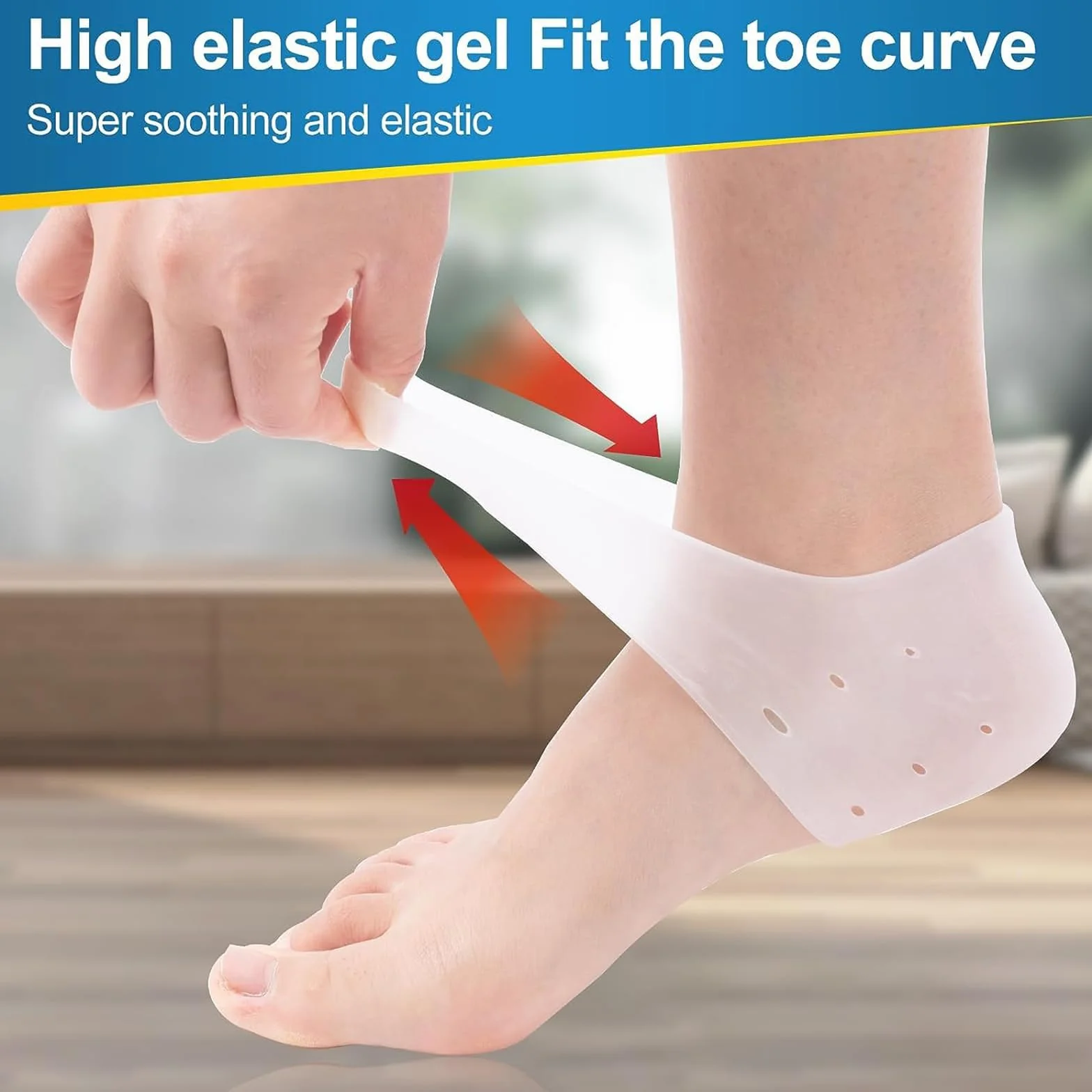 Protectores de Talón de Silicona, Protector Talon Zapato para Fascitis Plantar, Espolones Tacón