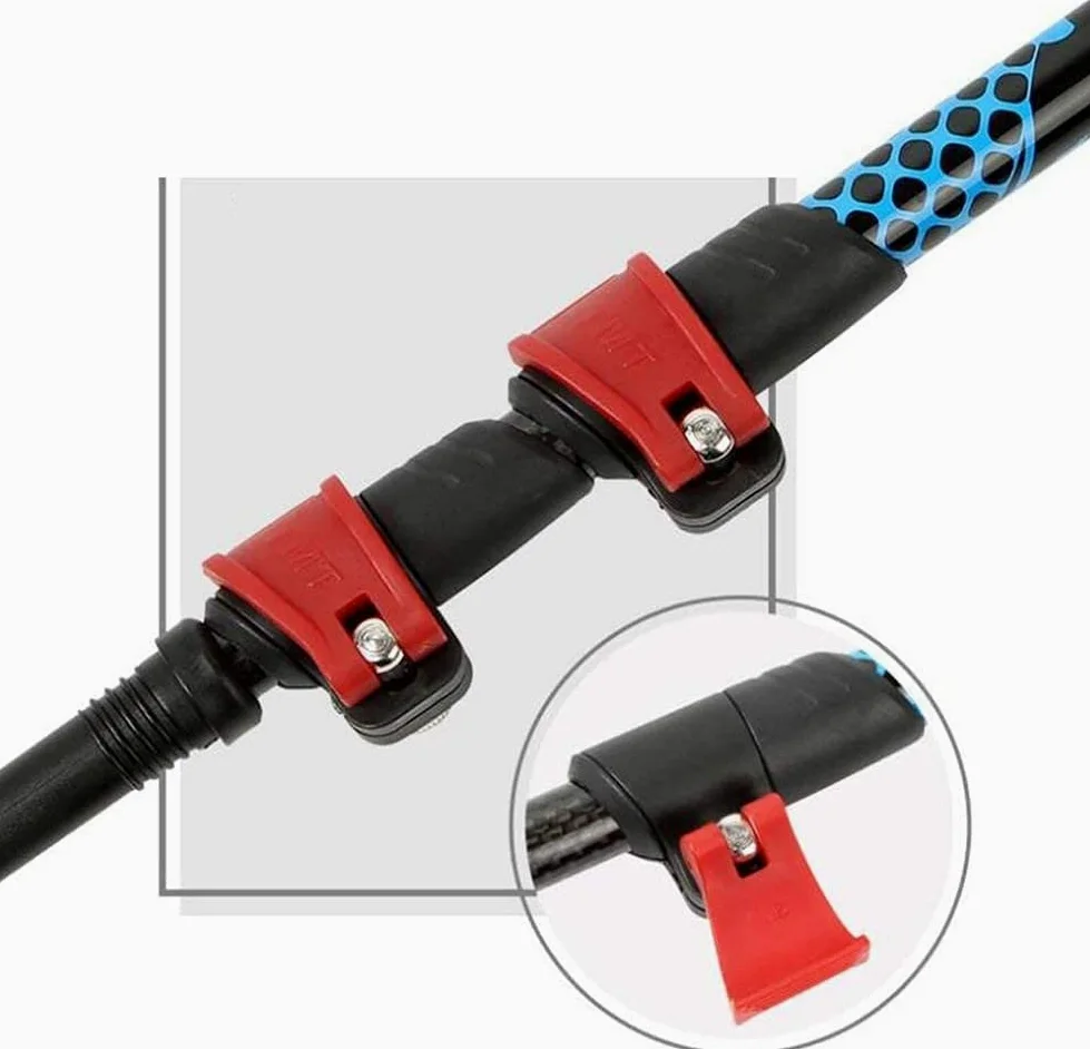 Bastón de Trekking Plegable Ajustable, Ligero y retráctil de Carbono con Bloqueo, Tres Bastones para Caminar, Equipo de Senderismo al Aire l