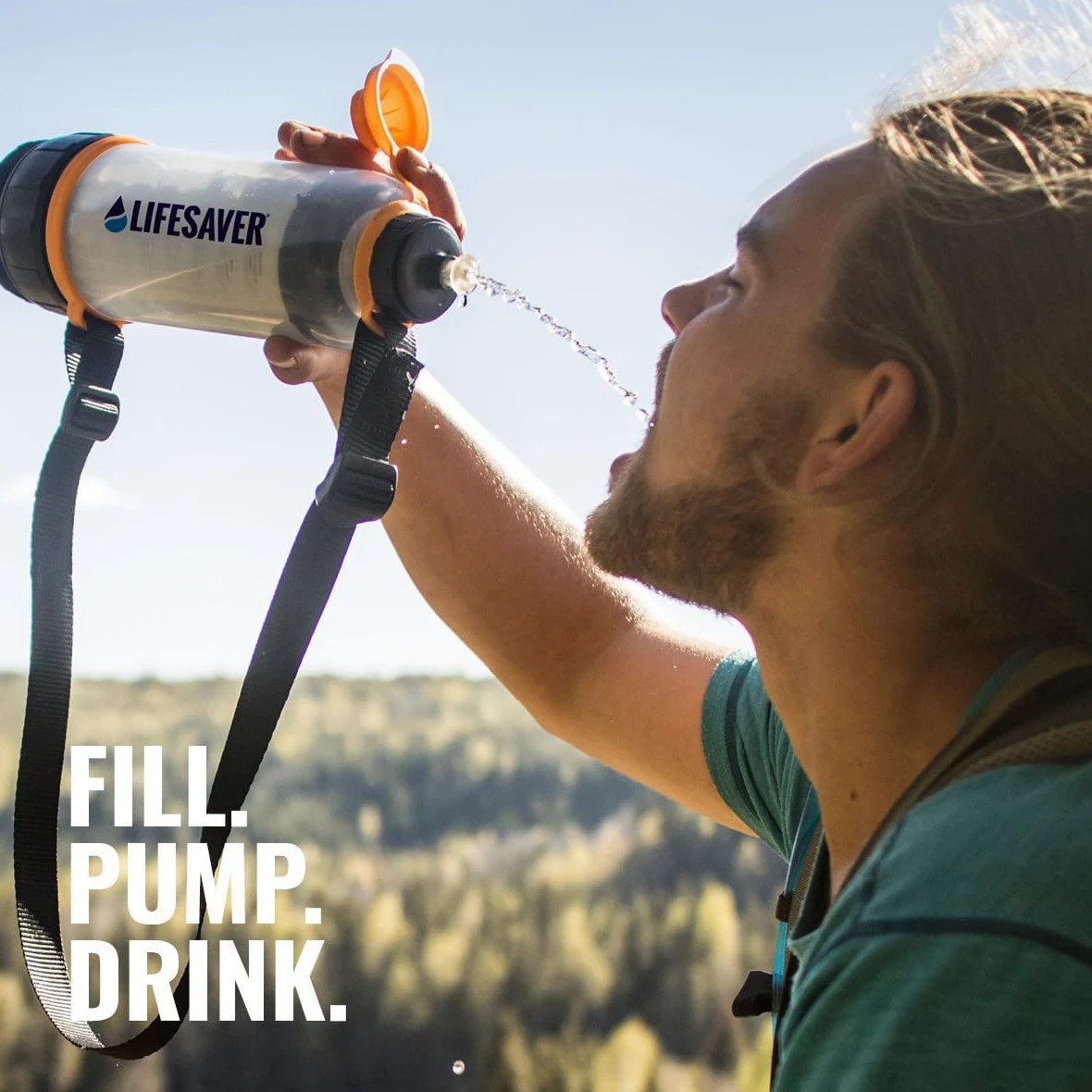 LifeSaver Botella Agua Portátil con Filtro Agua - Purifica Hasta 6000 Litros, 750ml de Capacidad, Elimina un 99,99% de Virus, Bacterias, para Senderismo y Camping, Cartuchos Reemplazables