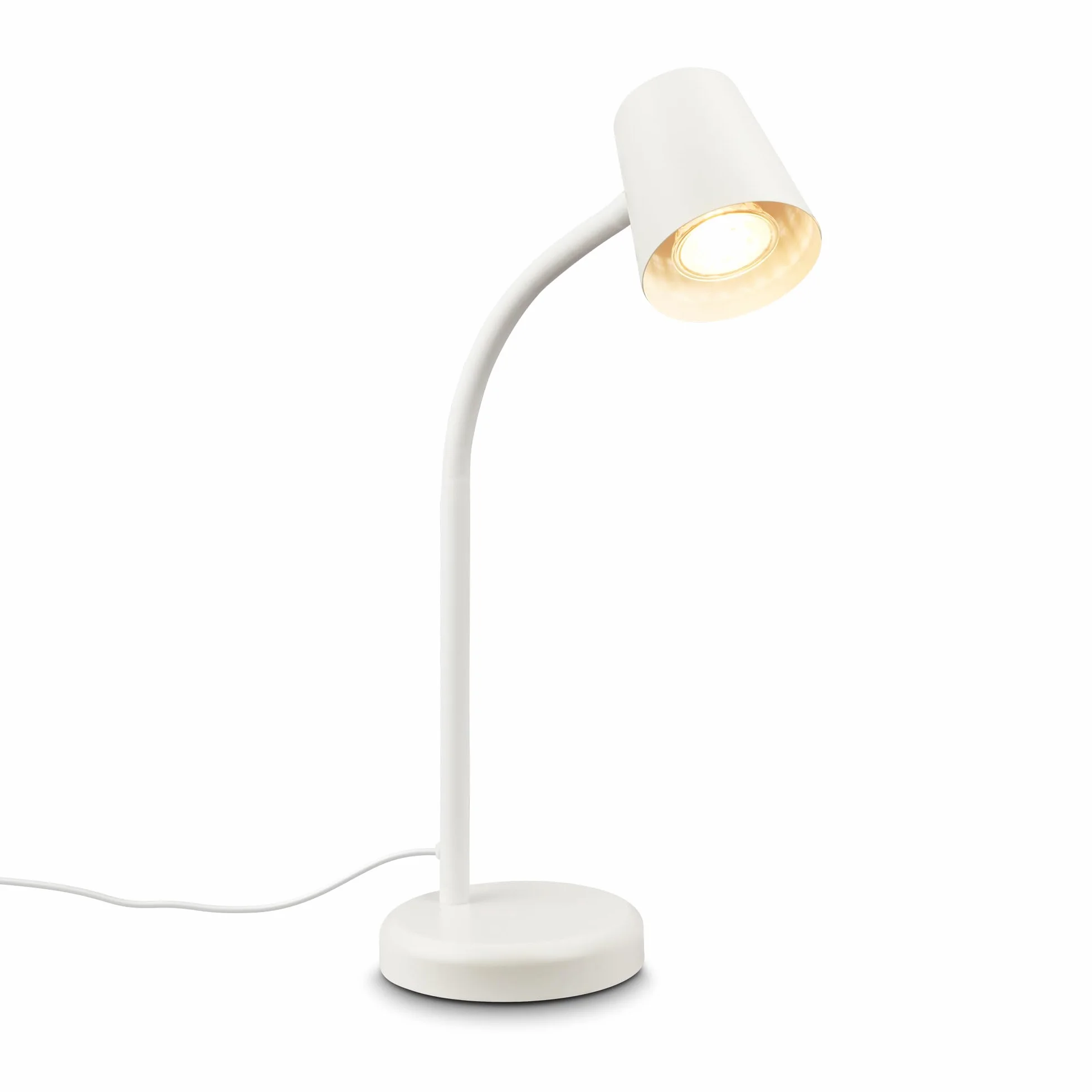BRILONER Lámpara Escritorio Orientable GU10 con Interruptor de Cable, Blanco