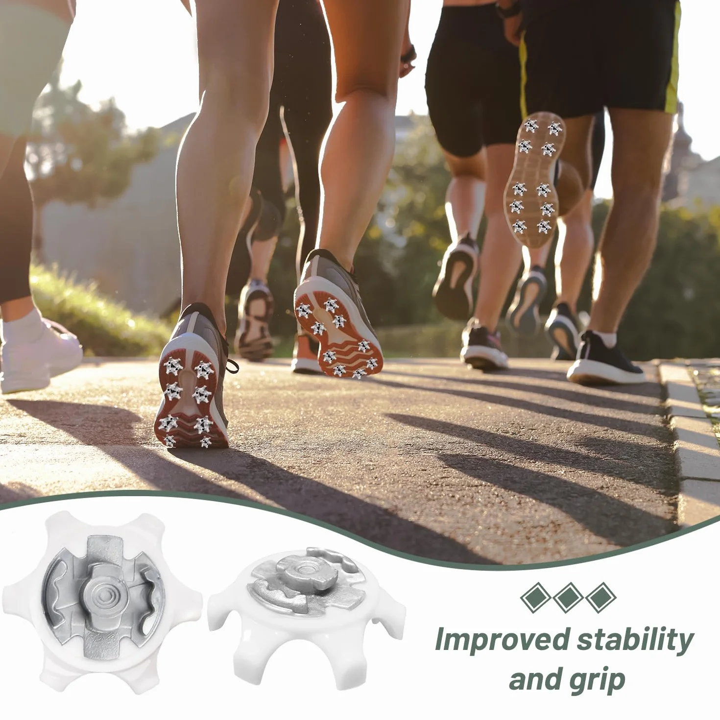 16 Tacos para Zapatos de Golf, Clavos para Zapatos de Golf, Clavos de críquet, Tacos roscados, Accesorios para Zapatos de Golf, Regalo para golfistas (Blanco)