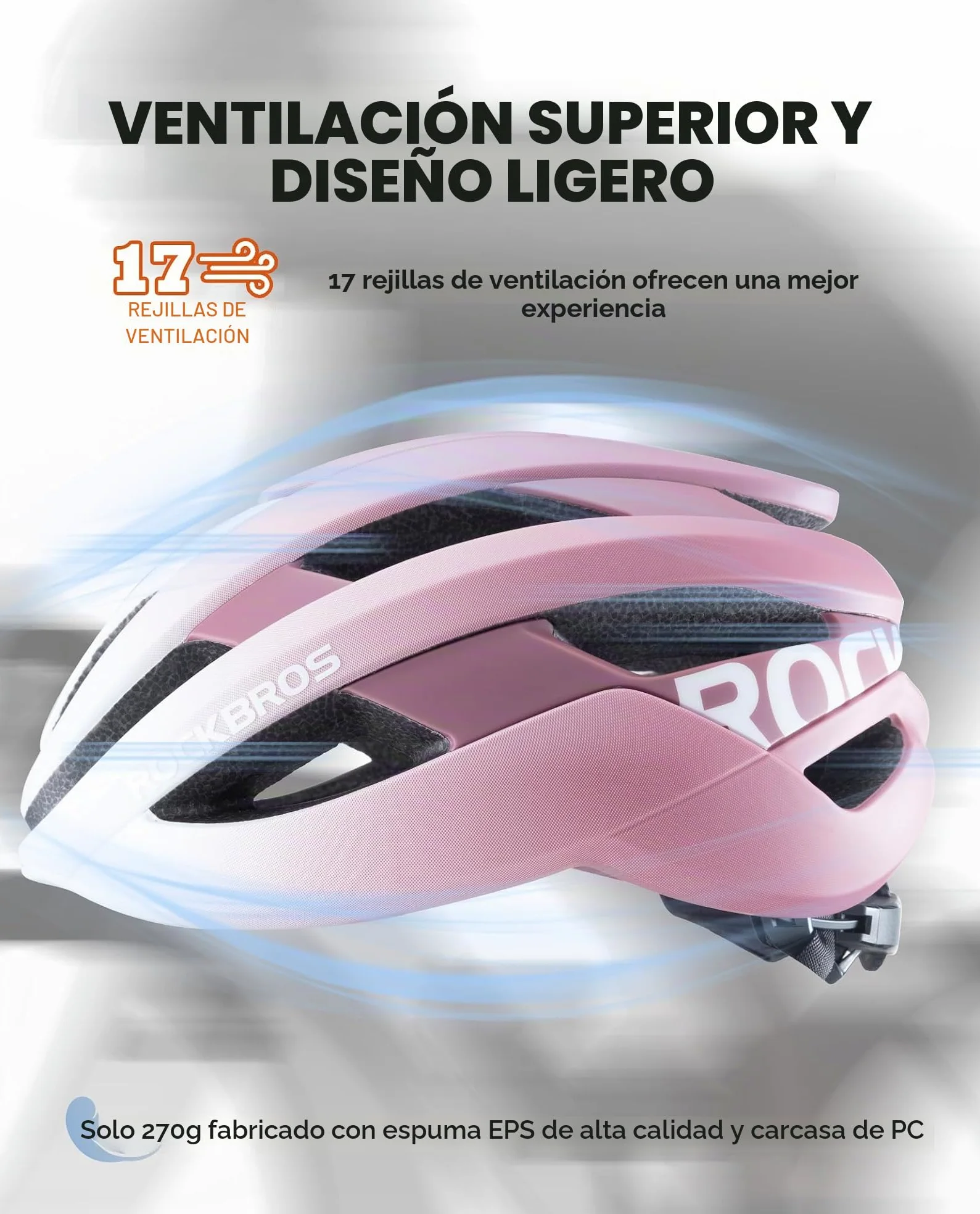 ROCKBROS Casco Bicicleta Adulto para Hombre Mujer, Casco Ligero con 2 Forros Desmontables, Casco de MTB Carretera Urbano Ciclismo