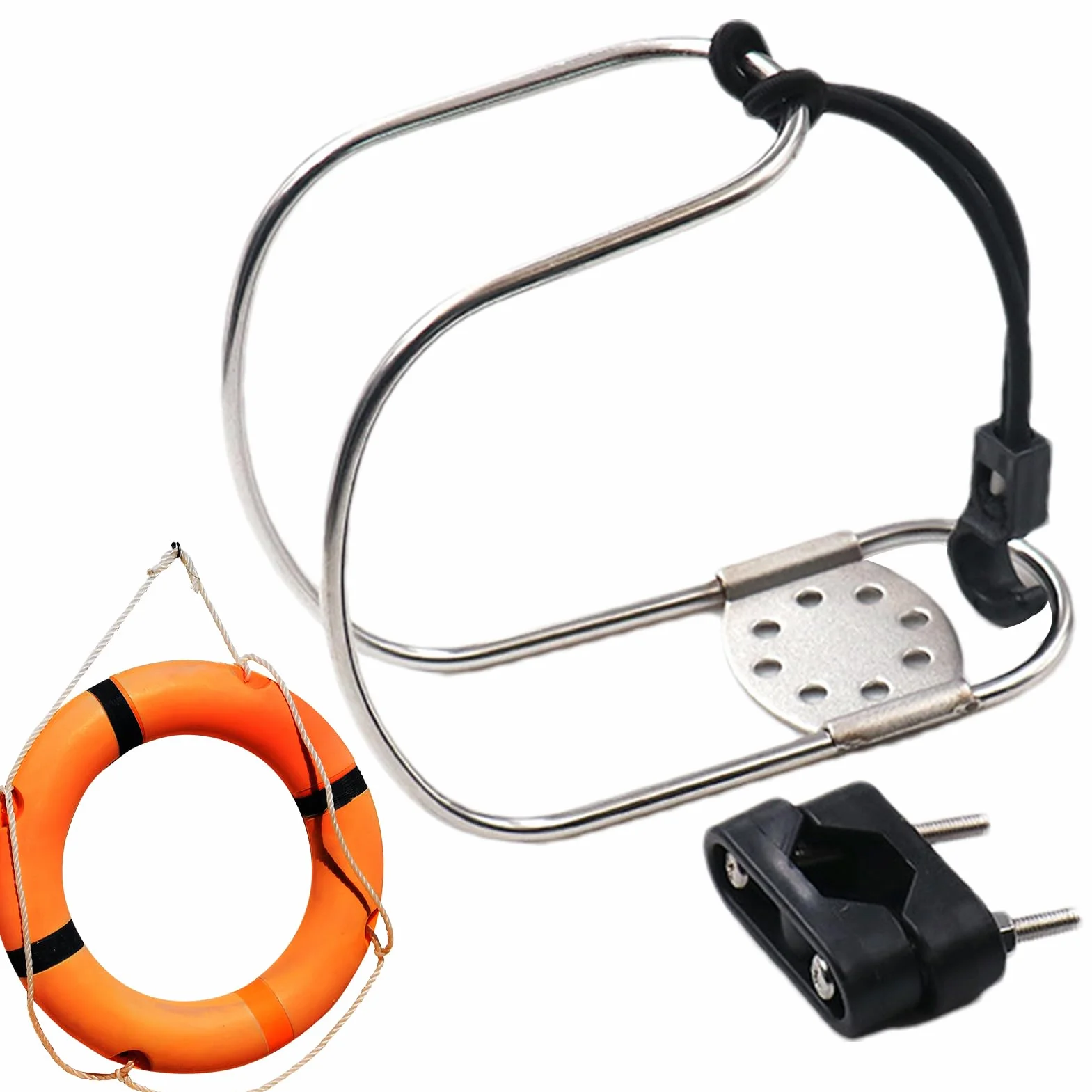Soporte De Herradura para Aro Salvavidas, Soporte para Aro Salvavidas Marino, Soportes para Aro Salvavidas para Barco, Soportes De Herradura De Acero Inoxidable para Aros Salvavida De Barco