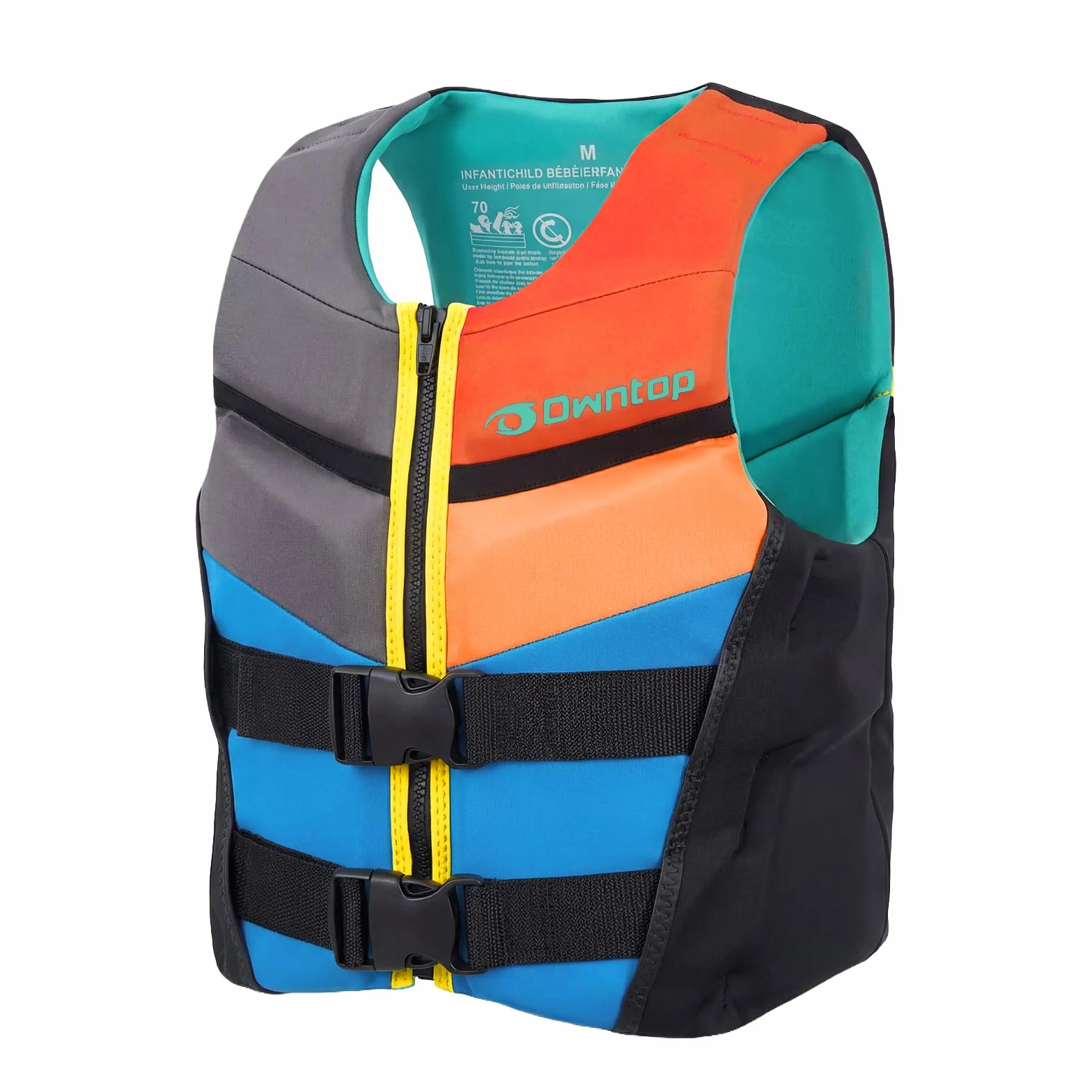Owntop Chaleco de Ayuda a la Flotabilidad para Adolescentes y Niños - Chaleco de Natación Juventud Unisex, Chaleco de Flotabilidad Ajustable con Hebillas de Seguridad para Pesca, Kayak y Vela