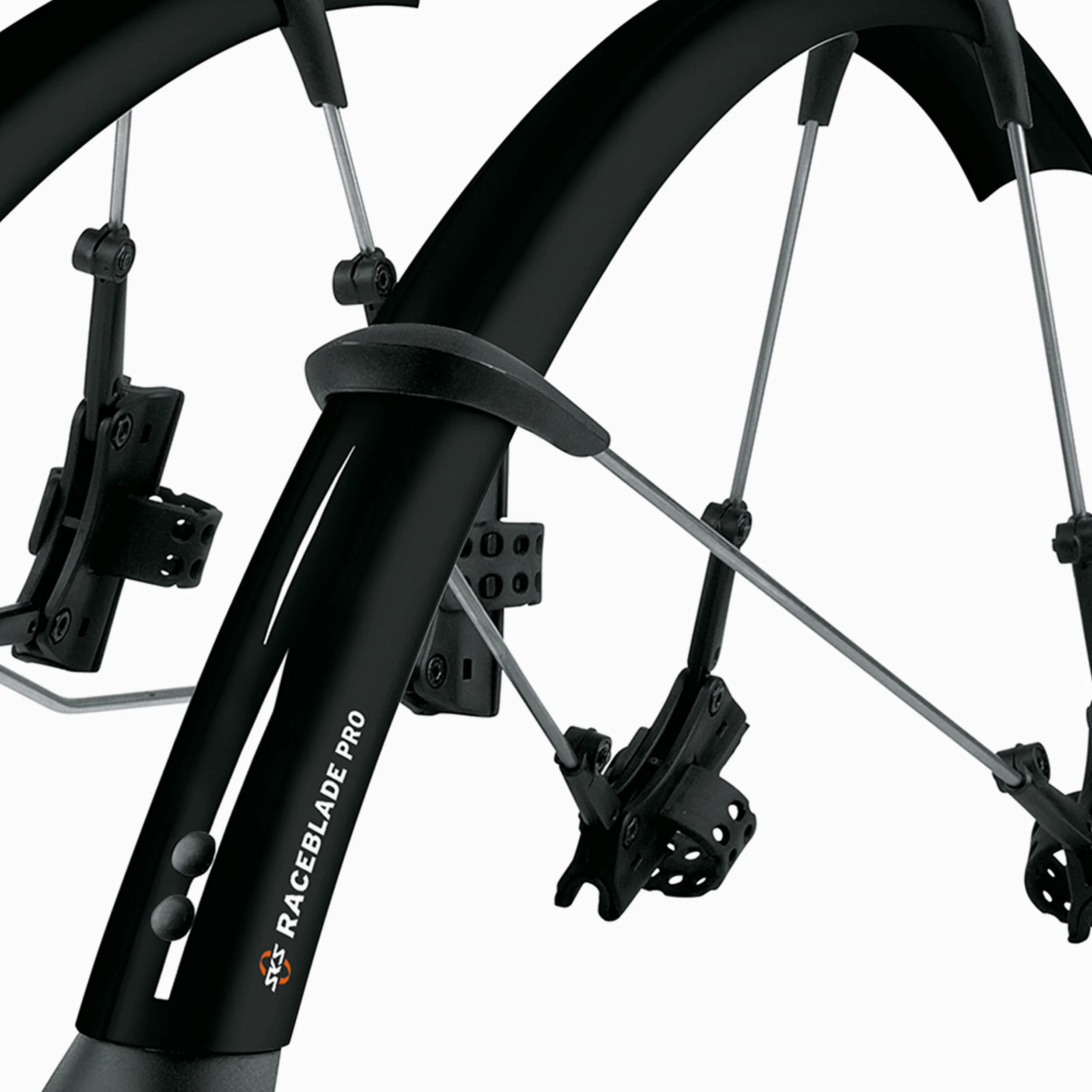 SKS Germany Raceblade Pro & Raceblade Long Mudguard Set, Bicycle Accessories for Road Bike (Bike Protection with Quick-Release Attachment, Length-Adjustable Struts, Lightweight and Extra Long Spoiler)