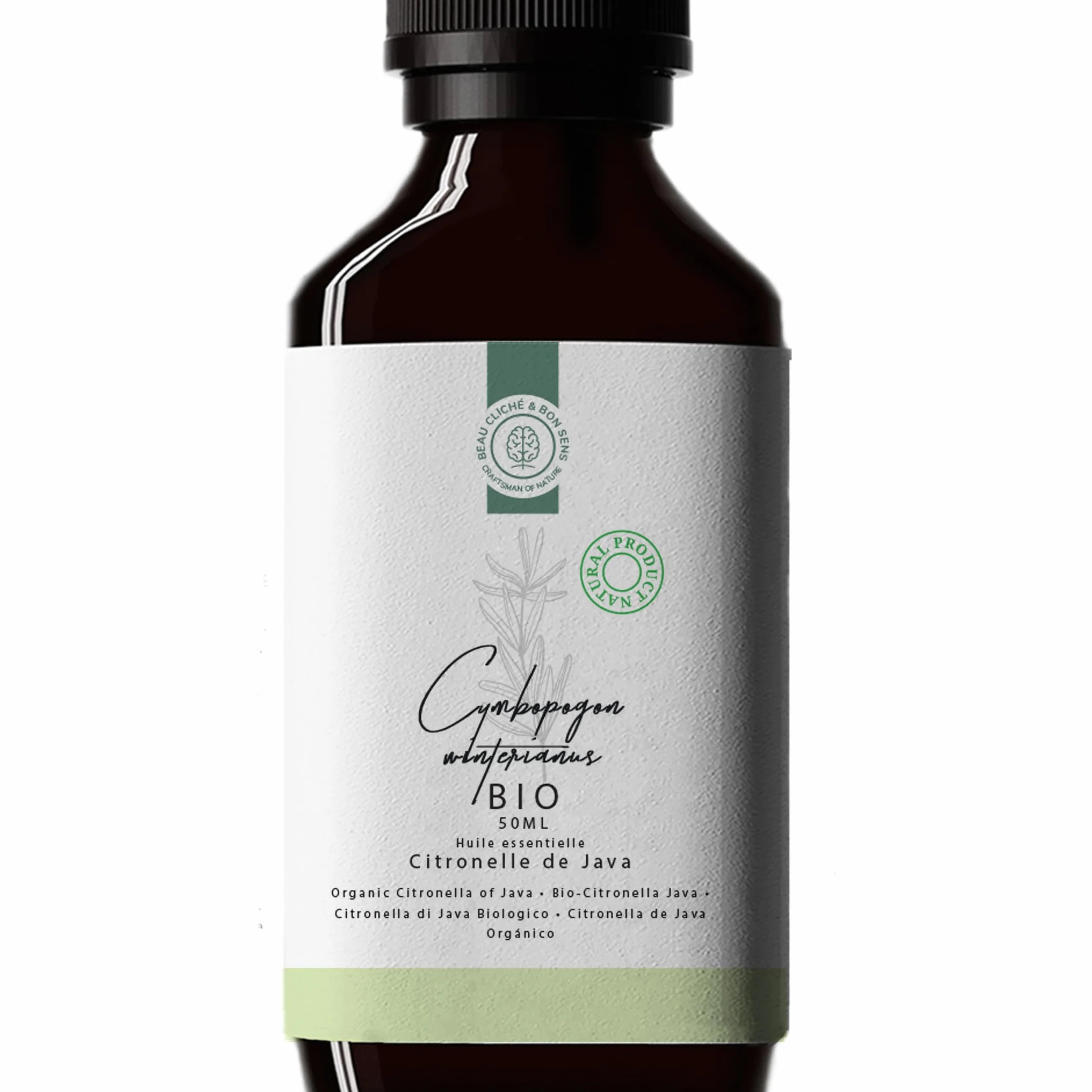 Aceite esencial de Citronela BIO 50ml - 100% Puro y Orgánico - Repelente Natural Antimosquitos