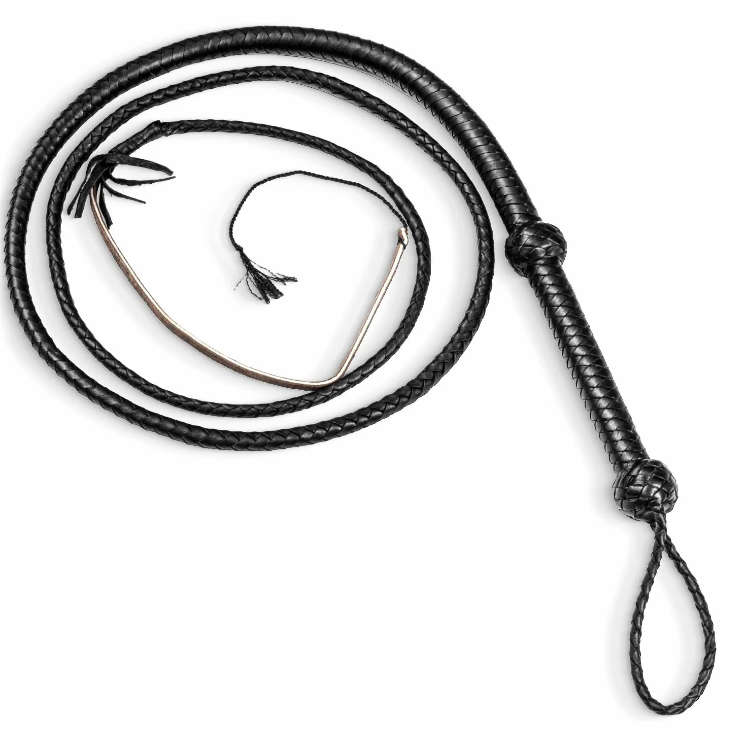Indiana Jones Style Bull Whip Real Cow Hide Leather Equestrian Bullwhip Black 3ft, 4ft, 6ft, and 8ft Long