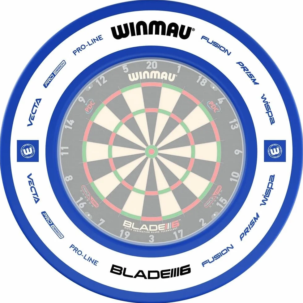 WINMAU Anillo envolvente para tablero de dardos Pro Line 1.0 y 2.0 rojo, azul, negro y blanco, protector de pared