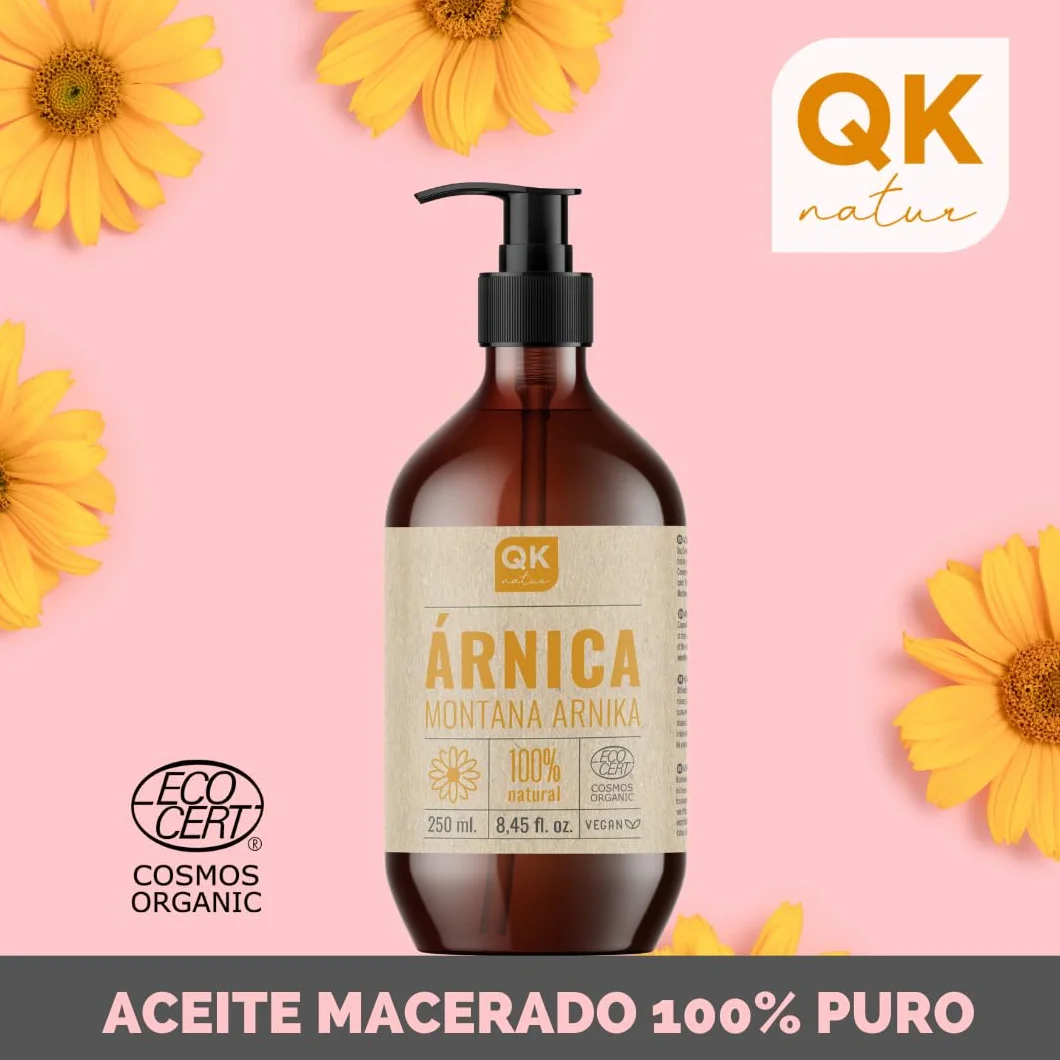 Aceite Macerado de Árnica Montana 100% Puro 250ml BIO Orgánico Vegetal para masaje corporal
