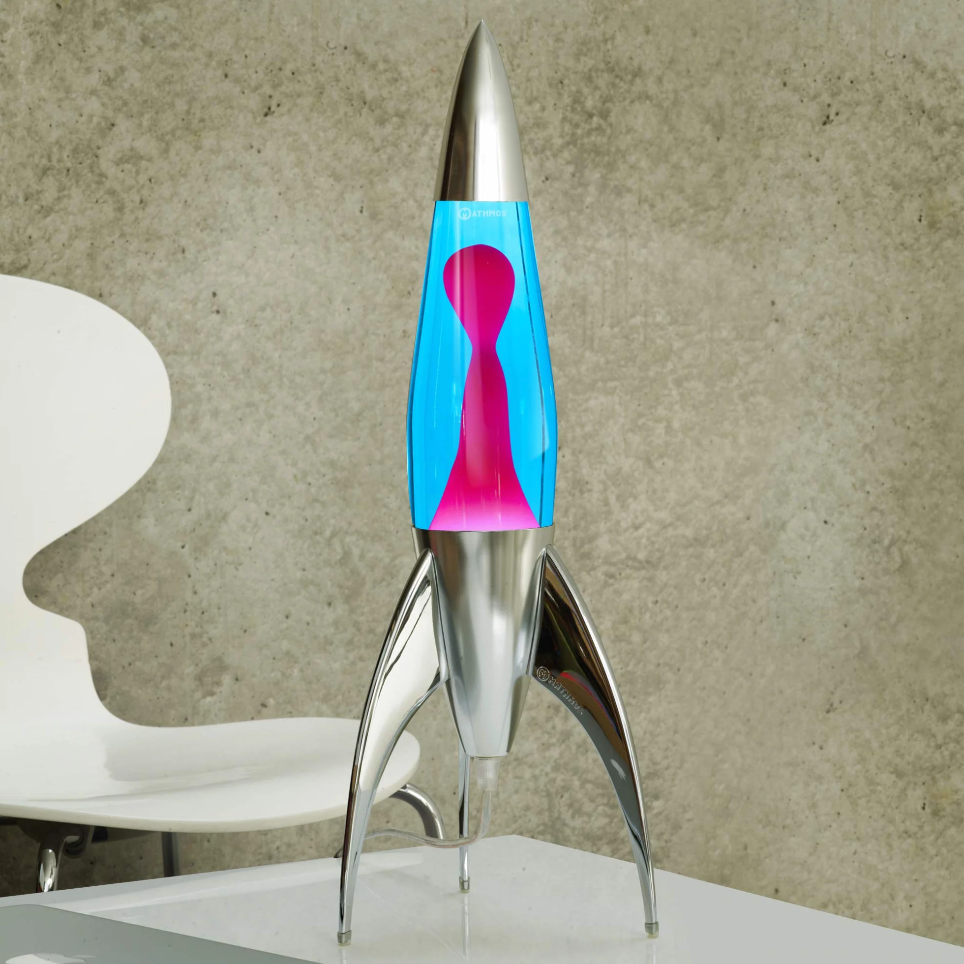 Mathmos Lámpara de Lava Telstar Rocket Azul Rosa