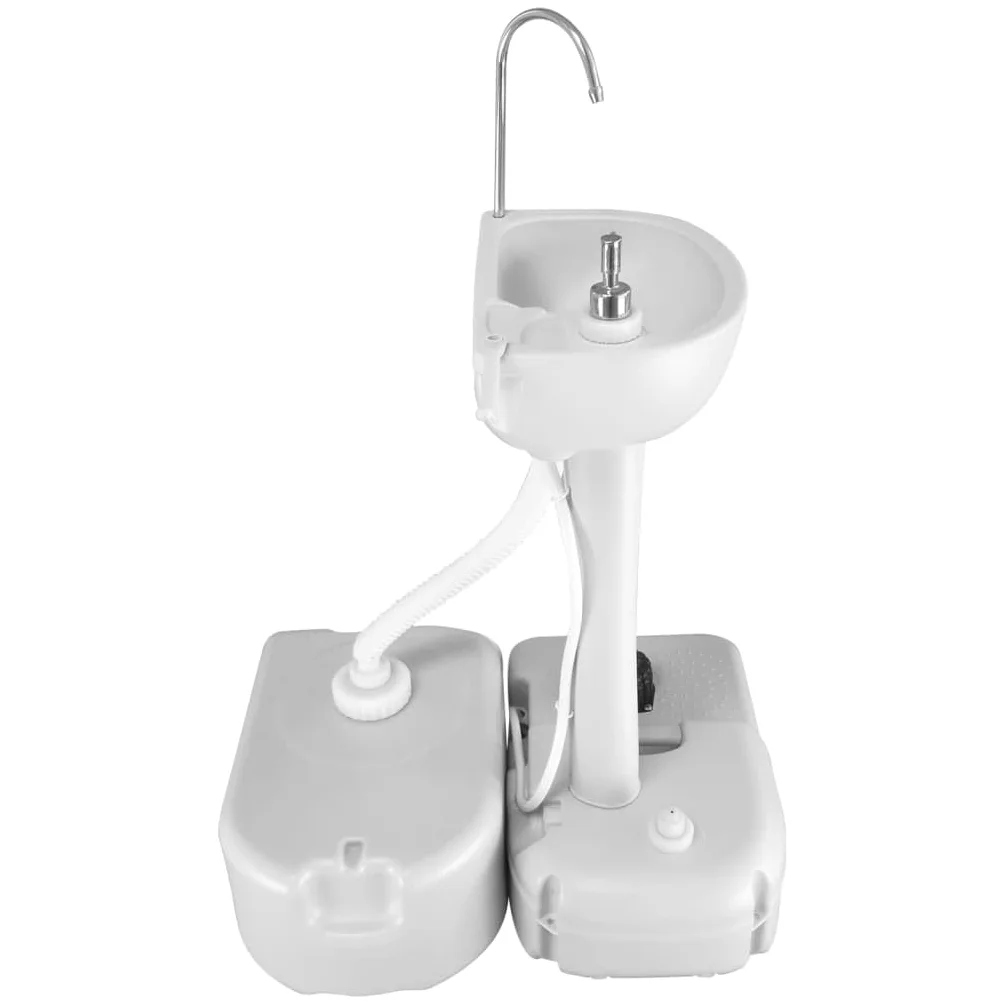 Depósito de agua portátil de 24 L gris de HDPE para caravana y autocaravana, resistente depósito de agua para camping con asa, para lavabos y fregaderos al aire libre, viajes y emergencias