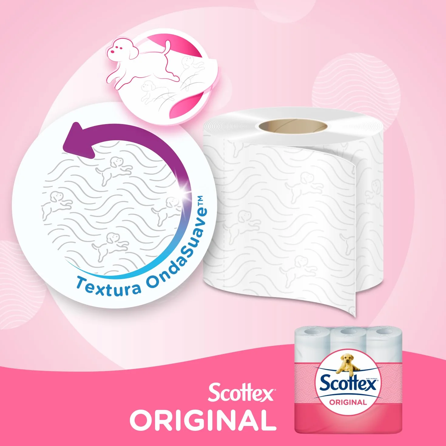 Scottex Original Papel Higiénico 96 Rollos 6 Paquetes 16 Rollos Dos Capas