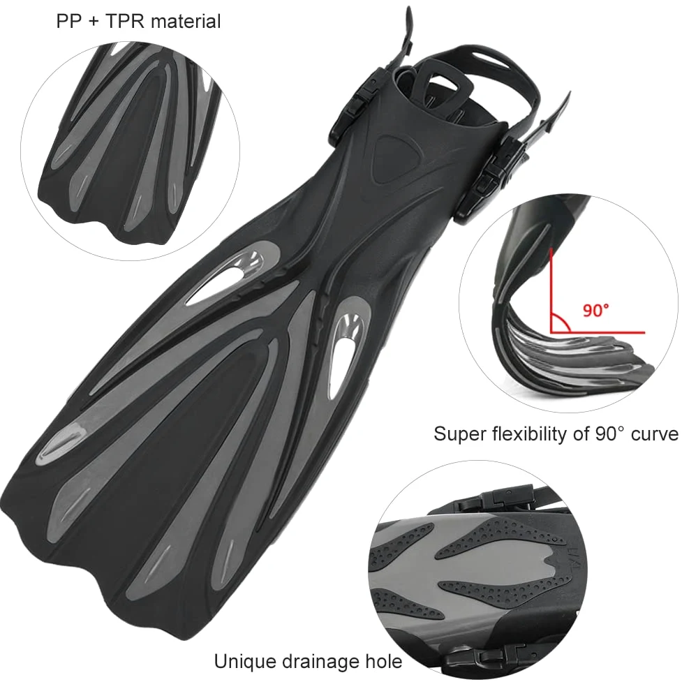 RiToEasysports Aletas de Natación Aletas Suaves Ajustables para Buceo y Snorkel, Material Ligero PP+TPR, Tamaño S/M, Rojo