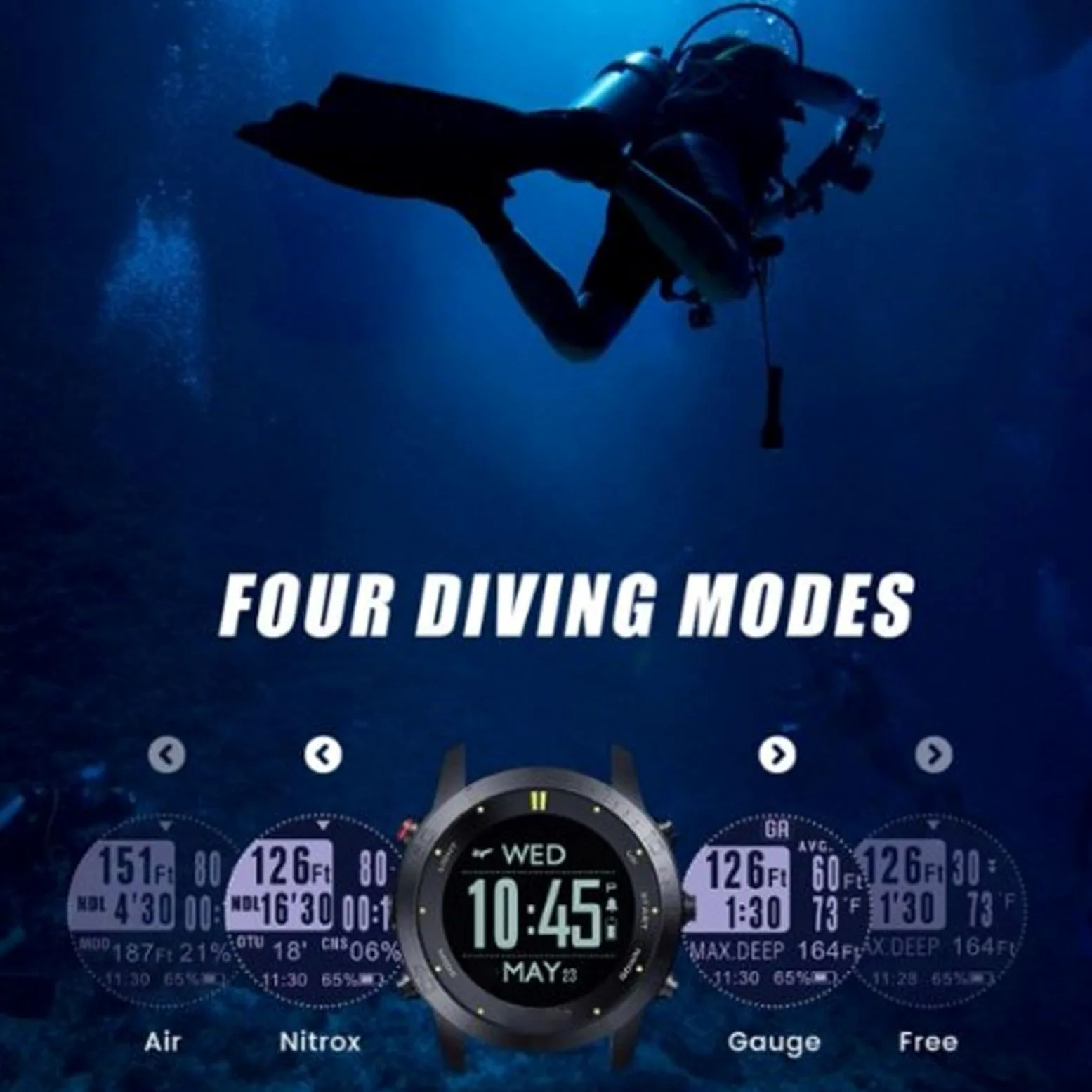 Changor Reloj Inteligente para Ordenador de Buceo, Resistente Al Agua,