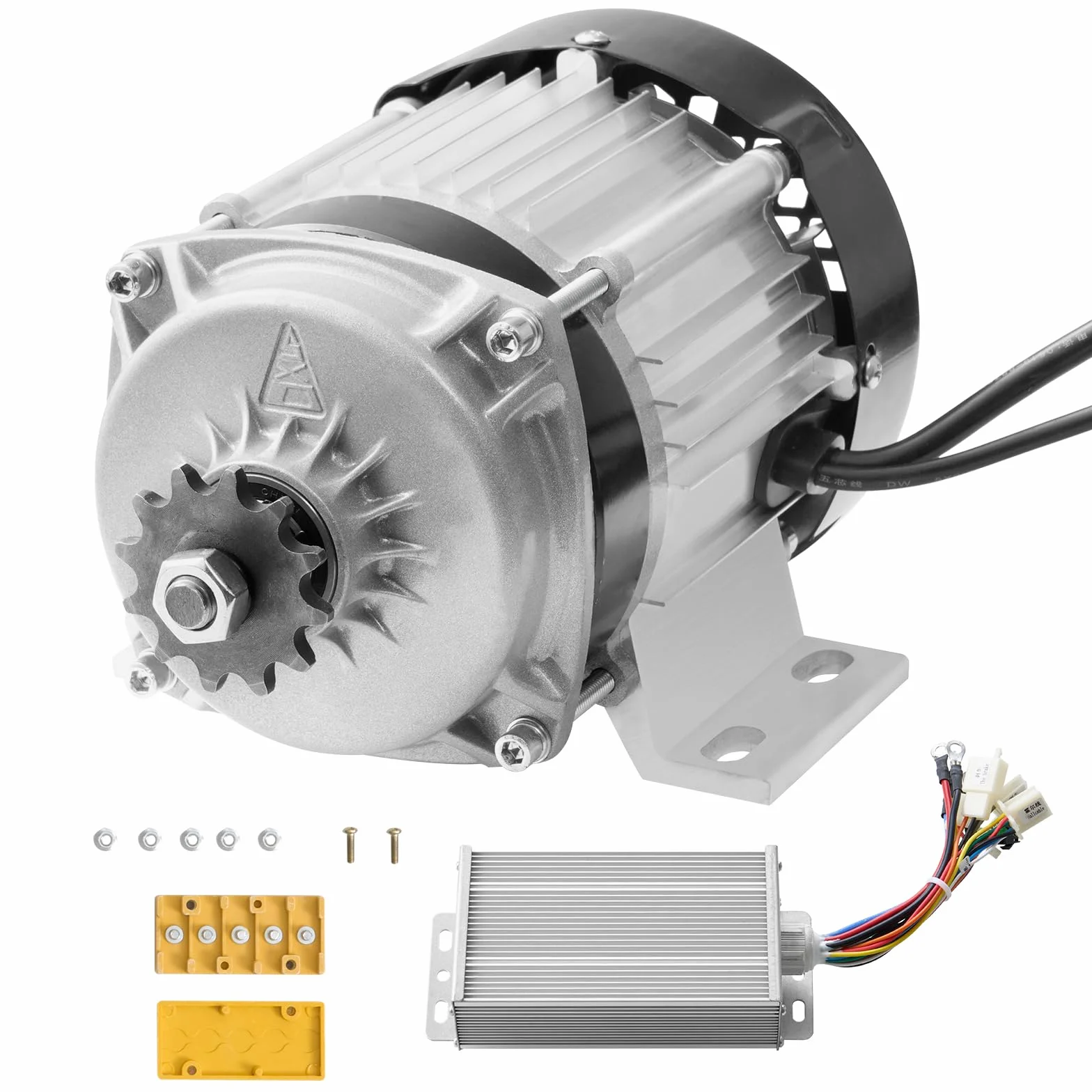VEVOR Kit Motor Eléctrico sin Escobillas CC 500 W 48 V 2700 RPM Controlador Velocidad 240x172x155 mm