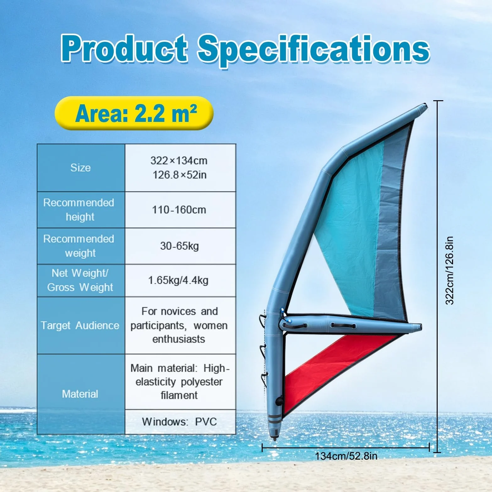 Vela Paddle Board Hinchable con Tejido Reforzado Sup | Vela Portátil Con Ventana PVC, Bomba, Bolsa Transporte Y Base Articulada Para Actividades Náuticas