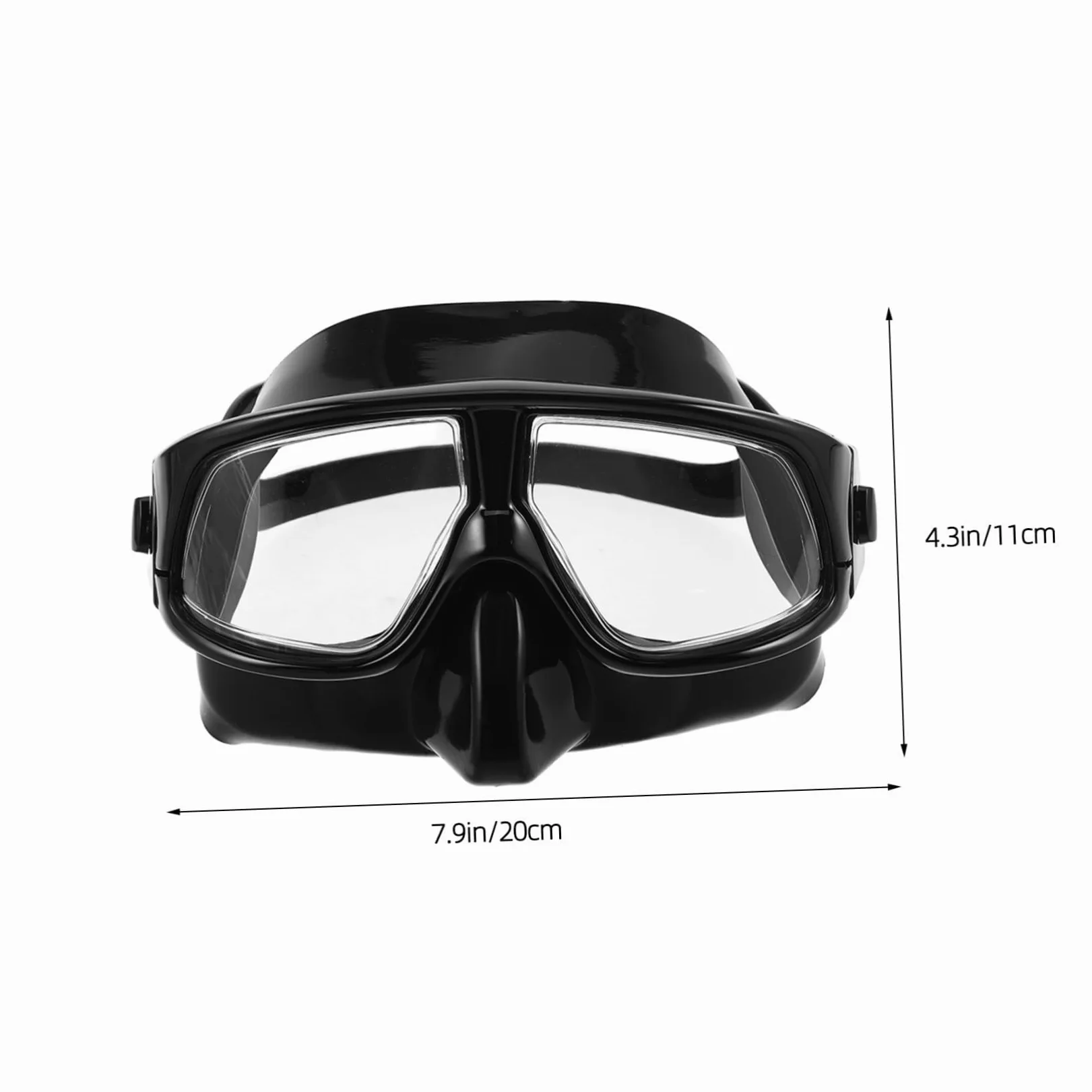 Máscara de Snorkel de Gran Visión Volumen para Adultos | Silicona Negra, Uso en Piscina y Snorkel, Diseño con Cubierta Nasal y Ajuste Cómodo