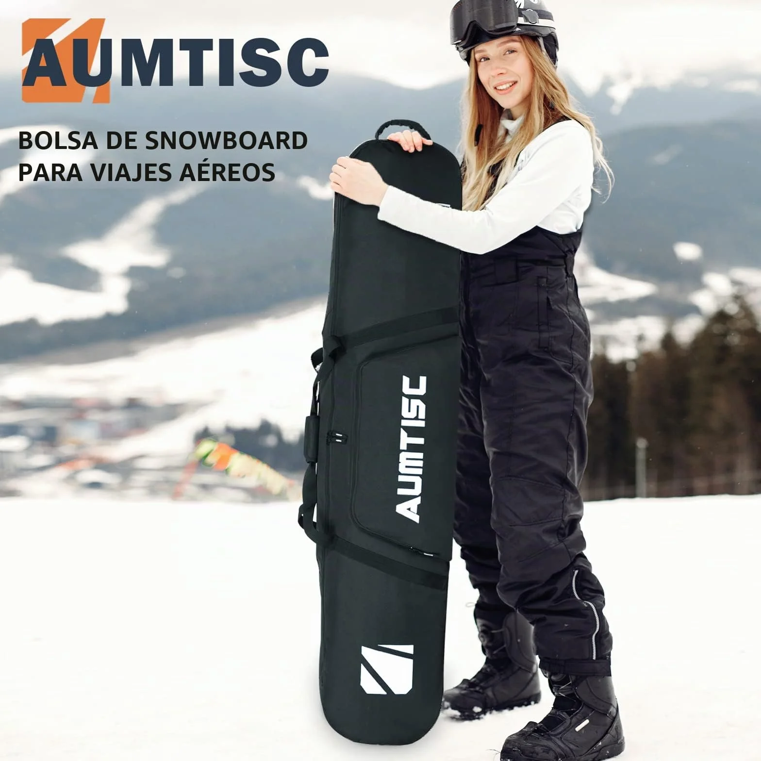 AUMTISC Bolsa de Snowboard Acolchada para Viaje Largo