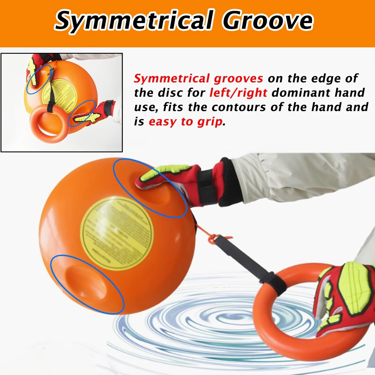 frisbee de rescate Frisbee De Rescate Para Ahogados, Frisbee Salvavidas Para Niños, Naranja De Alta Visibilidad, Dispositivos De Rescate Para Piscinas, Larga Distancia Con Cuerda De 40 M, Plástico ABS