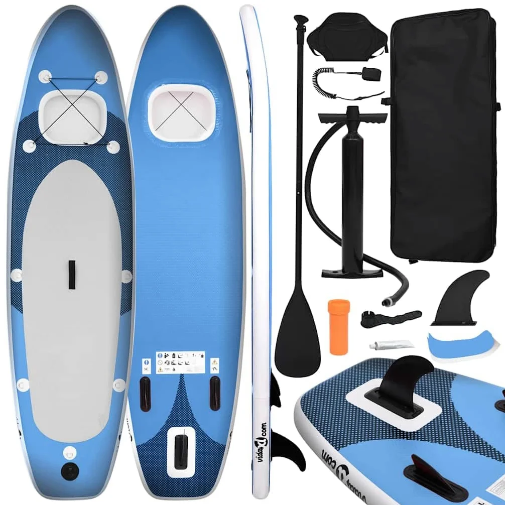 Genérico Set de Tabla de Paddle Surf Hinchable Azul Marino 330x76x10 cm,Deportes,Actividades al Aire Libre,Deportes acuáticos y navegación Deportiva,Surf,Paddleboards,93385