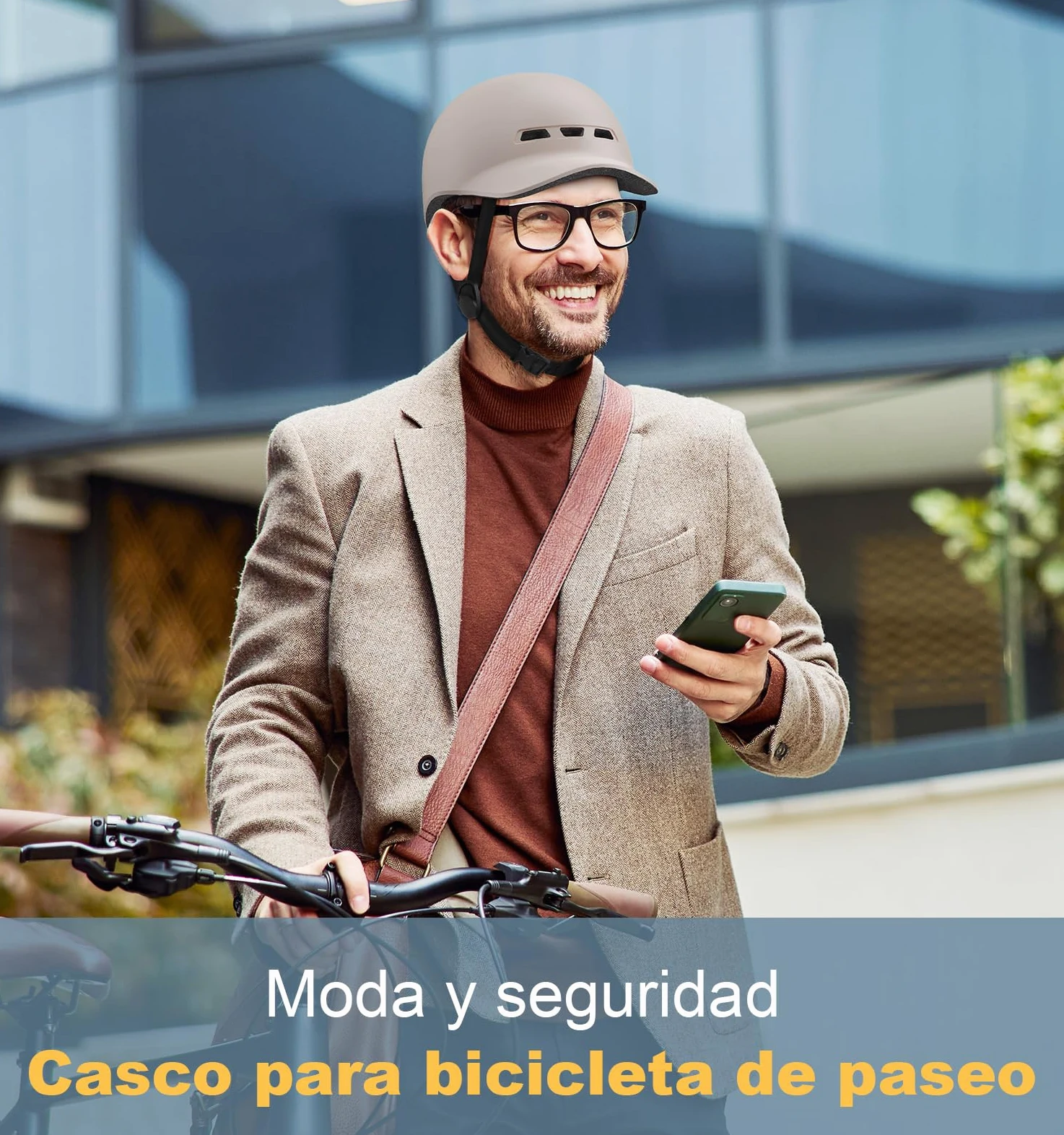 Shinmax Casco Bicicleta Adulto con Visera Casco Bici Urbano para Hombre y Mujer Casco Patinete Protección de la Seguridad Casco de Ciclismo Ciudad Scooter Carretera Montaña Ajustable Tamaño 57-62cm