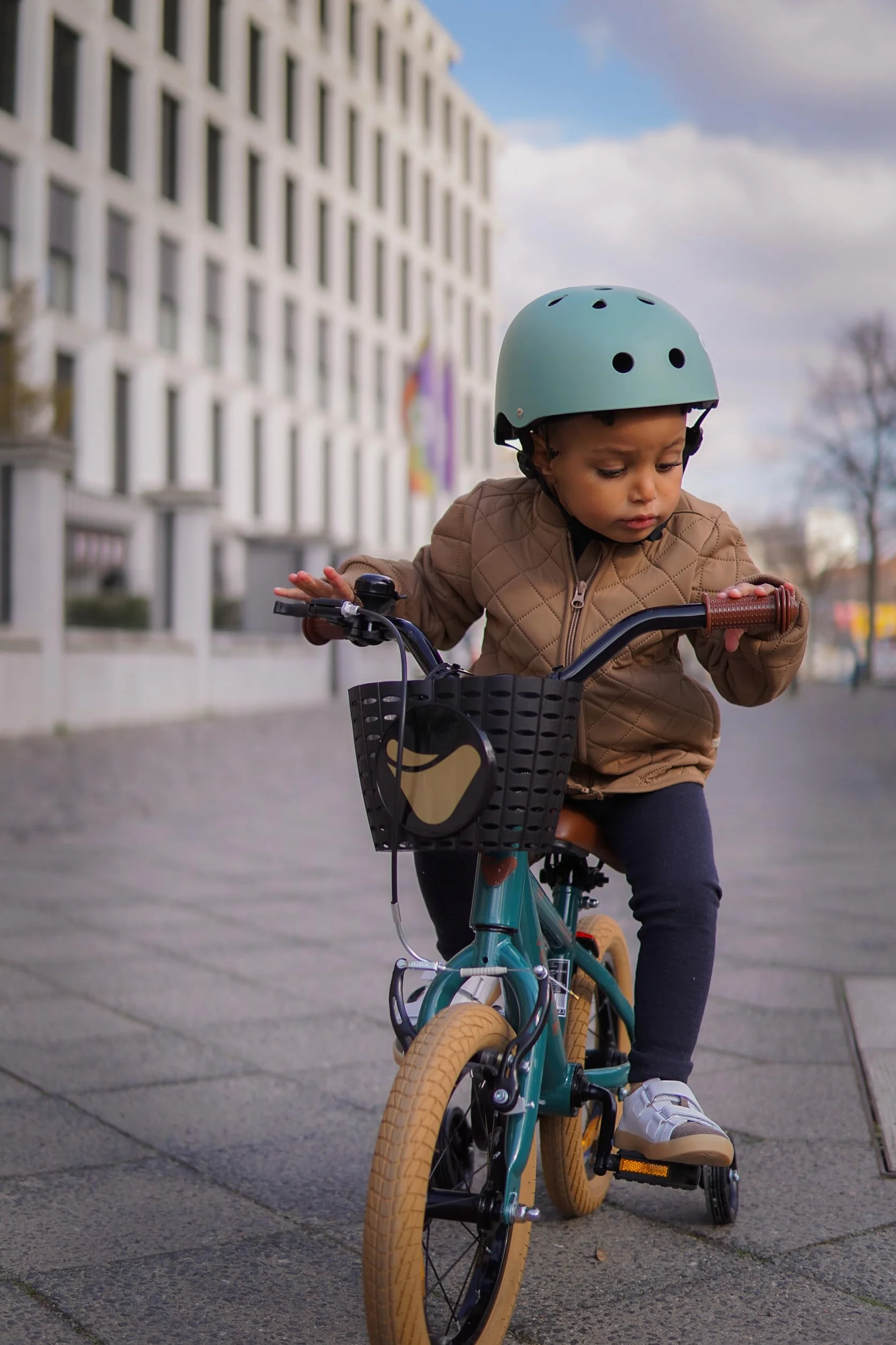 sun baby Verdant Bike Bicicleta Infantil de niño con Ruedas de Entrenamiento 12/14/16 Pulgadas, de niño 2-6 años, Manillar Ajustable y Timbre, V-Break y Freno de Torpedo