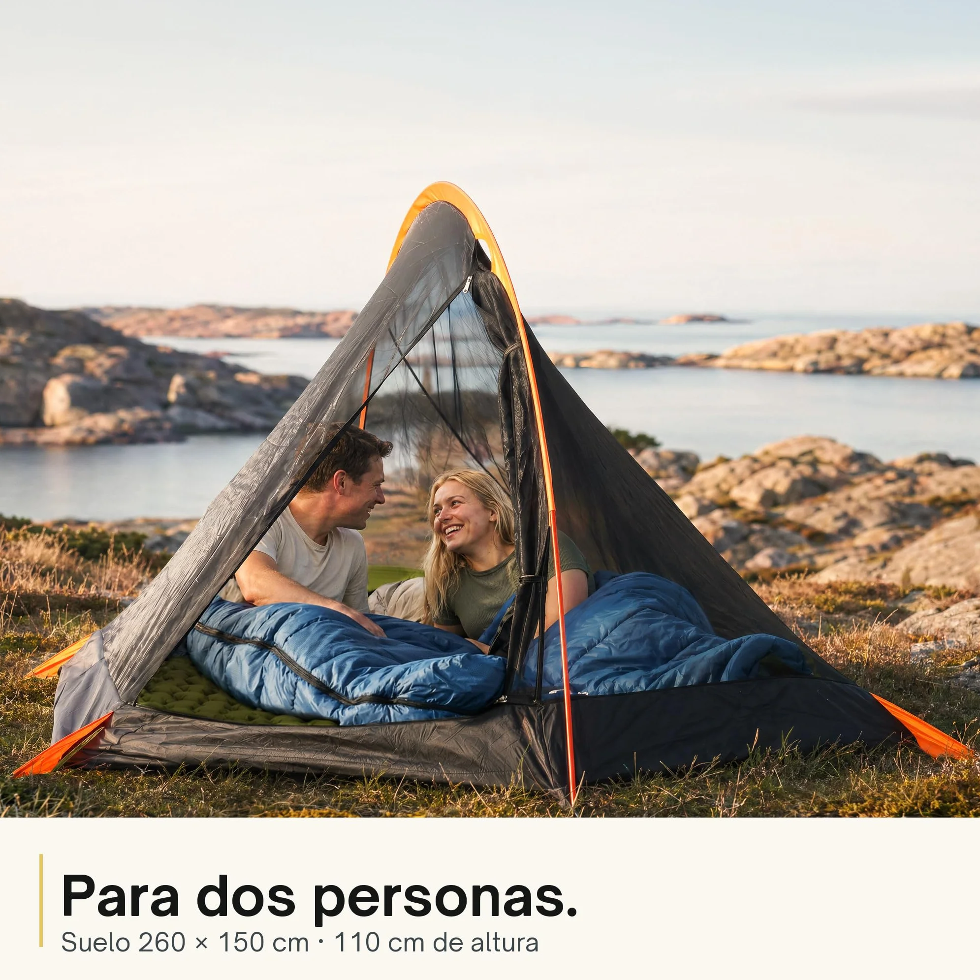 Trinordic Tienda Ligera 1-2 Personas – Tunnel Arco Único, 1,7 kg Peso Mínimo, 3000 mm Columna de Agua, Verde Oliva