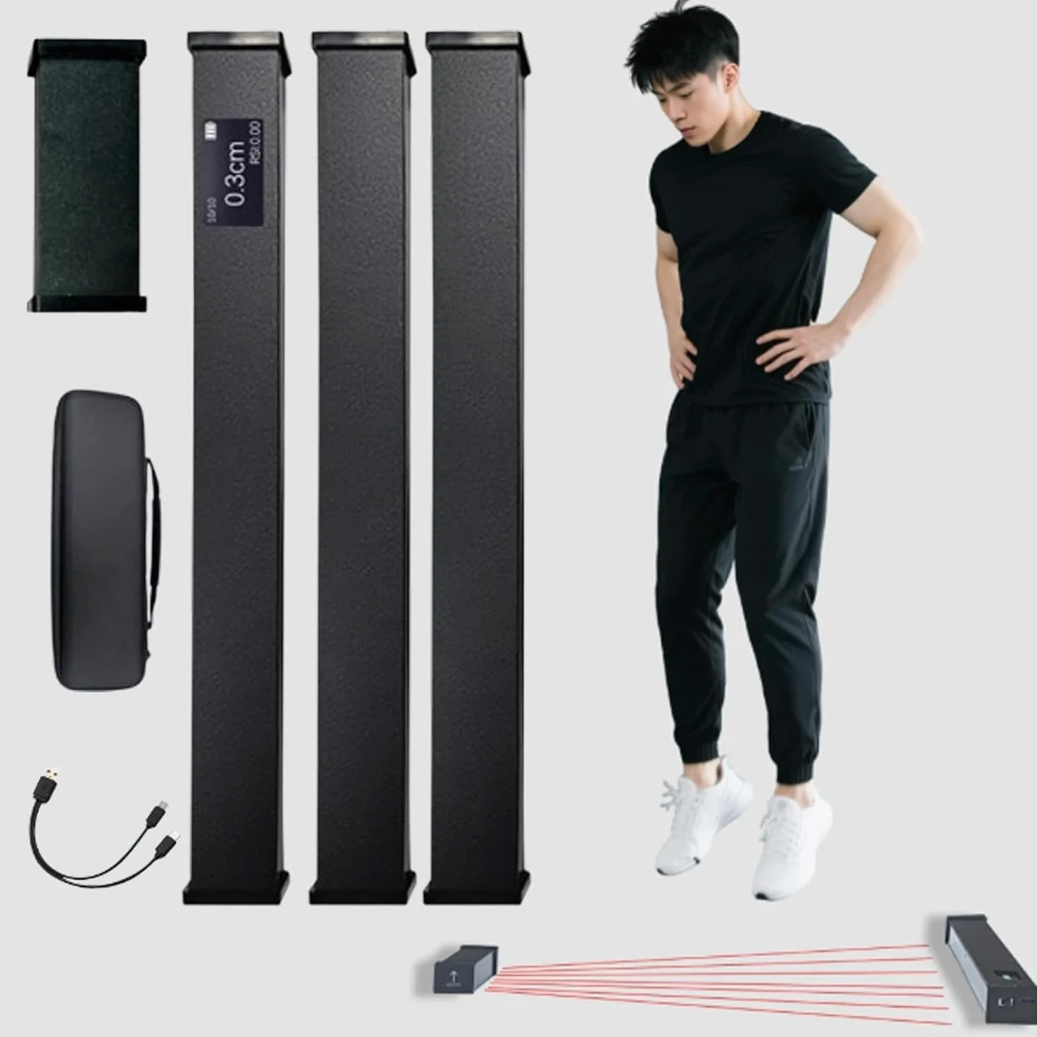 Probador de salto vertical: dispositivo de medición de salto para evaluación de fitness, seguimiento en tiempo real, herramienta de entrenamiento fácil de usar para mejorar el rendimiento y los