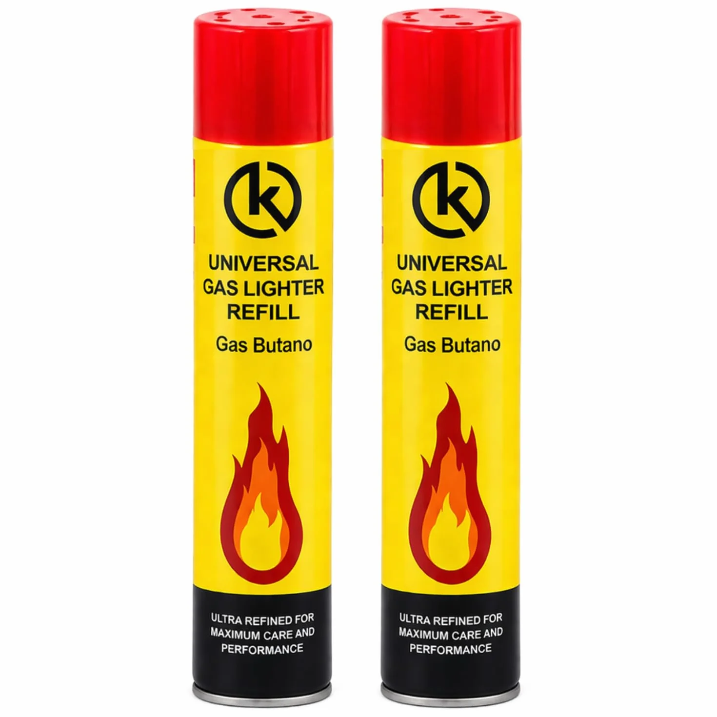 KROWN Gas para Mecheros 300 ml con 5 Adaptadores 2 Unidades
