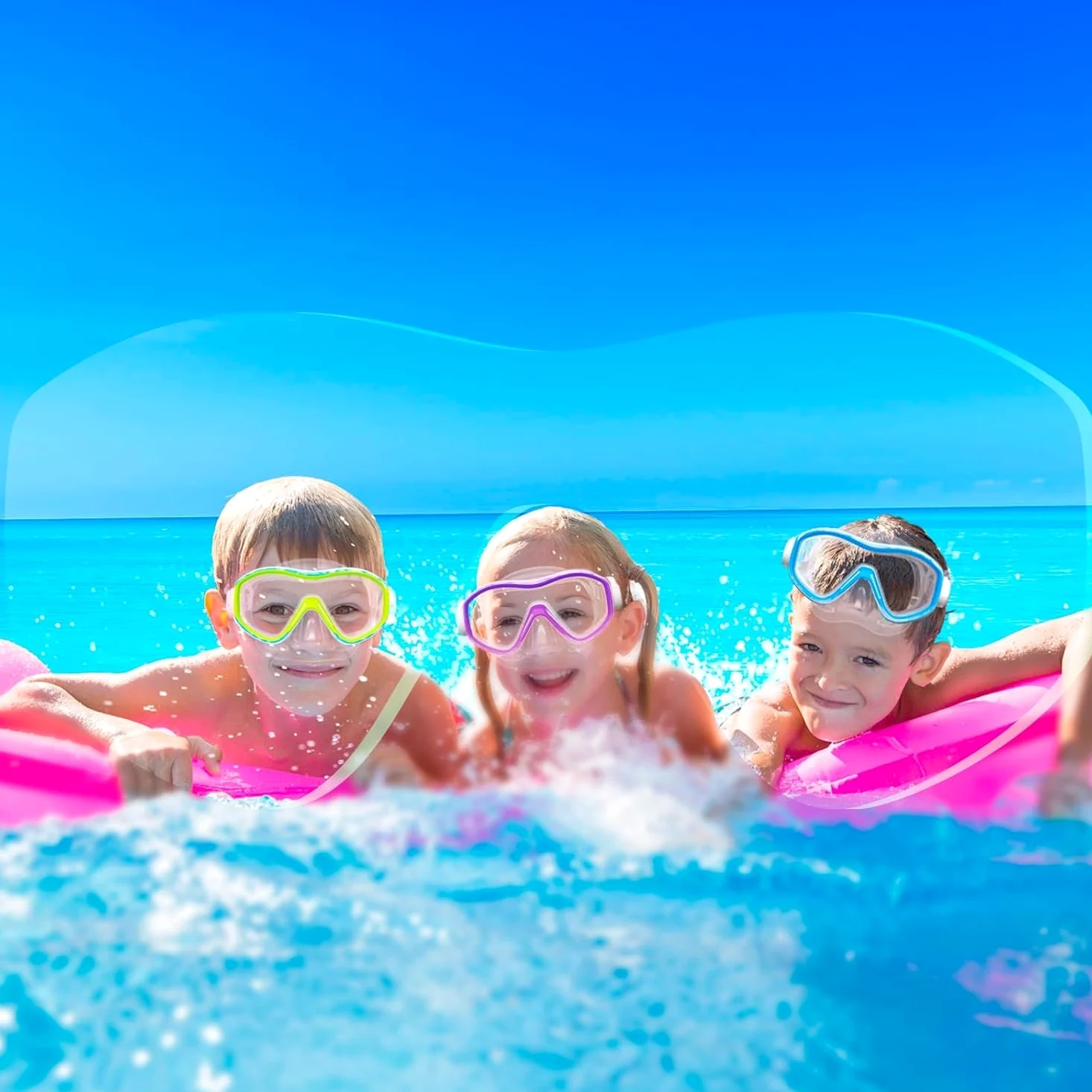 GoseWave - Equipo de esnórquel para niños, juego de esnórquel para niños de 5 a 15 años, máscara de buceo antivaho y juego de esnórquel de parte superior seca, gafas de natación unisex con cubierta