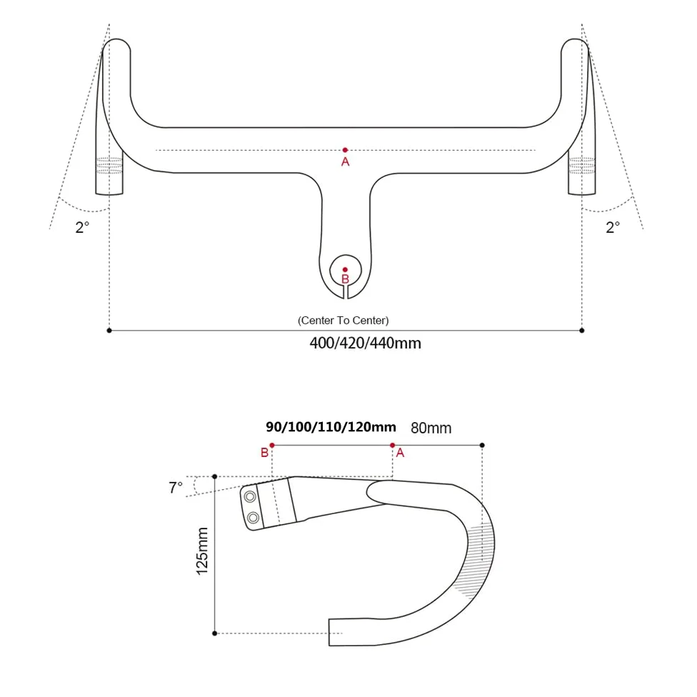 RXL SL OD2 31.8/28.6 manillar carretera carbono 400/420/440mm UD mate enrutamiento interno integrado manillares bicicleta carretera manillar bicicleta carretera carbono 440 * 100mm