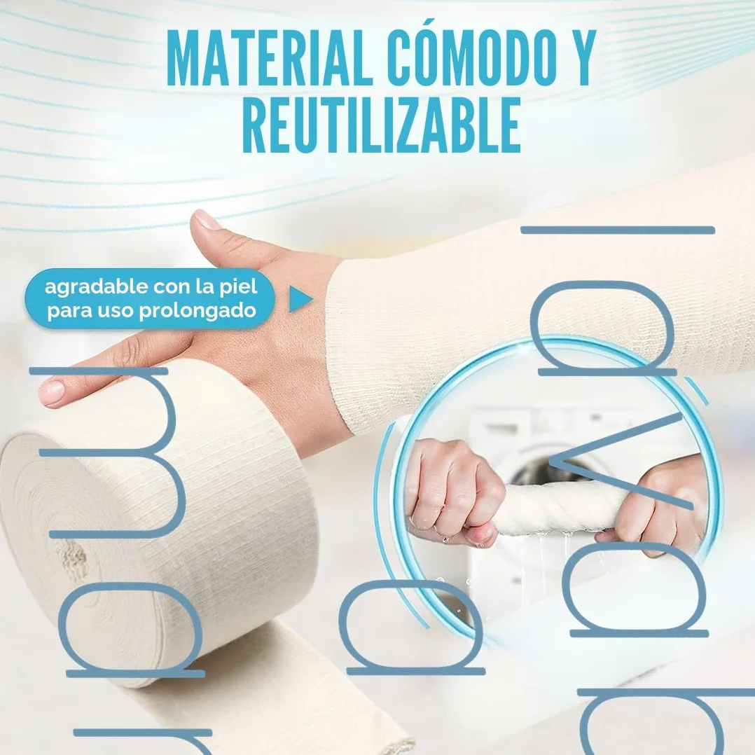 Vendas Tubulares Elásticas 7.6 cm x 7.9 m - Gasa Algodón Primeros Auxilios Talla D