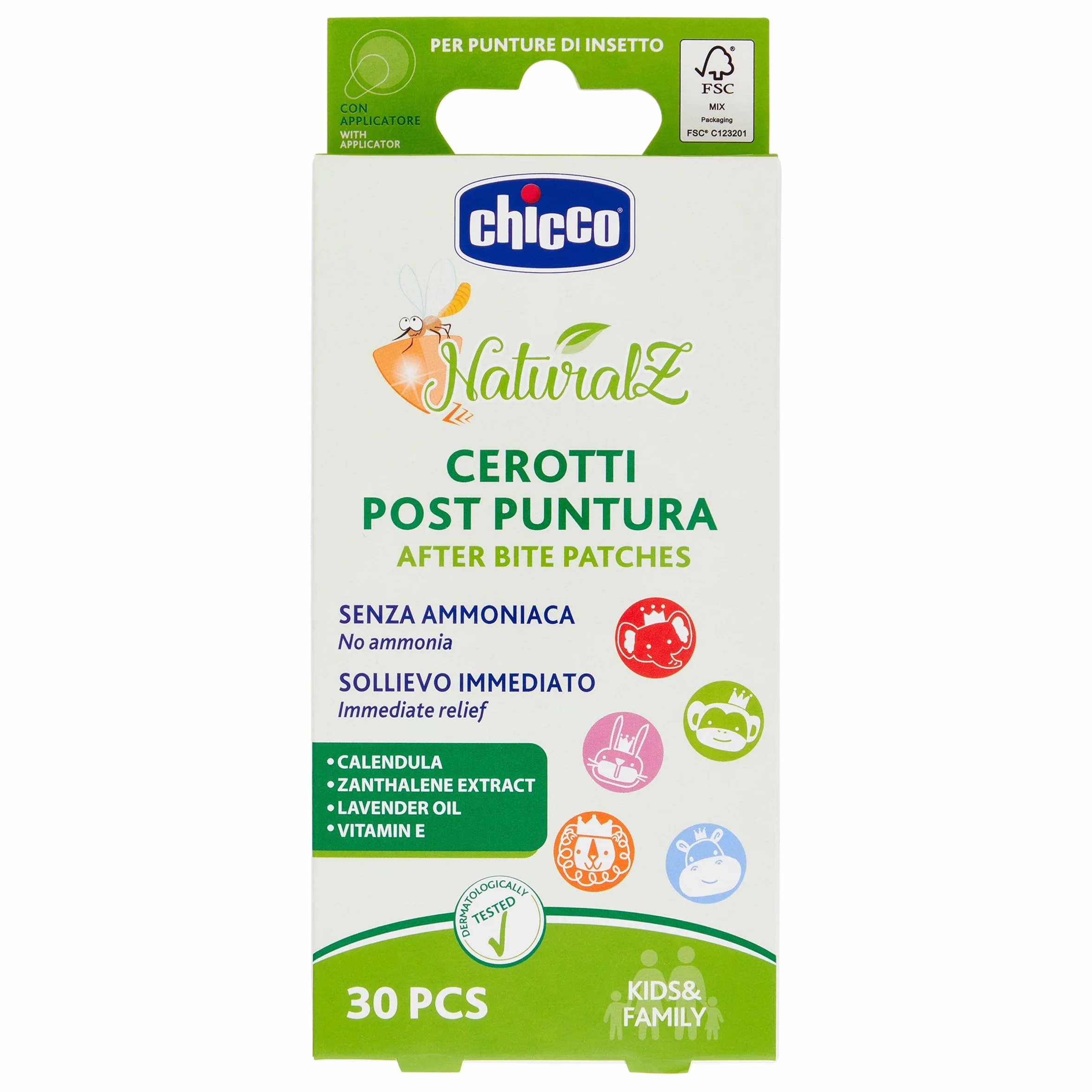 Chicco Parches contra el picor de las picaduras de insectos sin amoníaco con caléndula para niños 3 años+