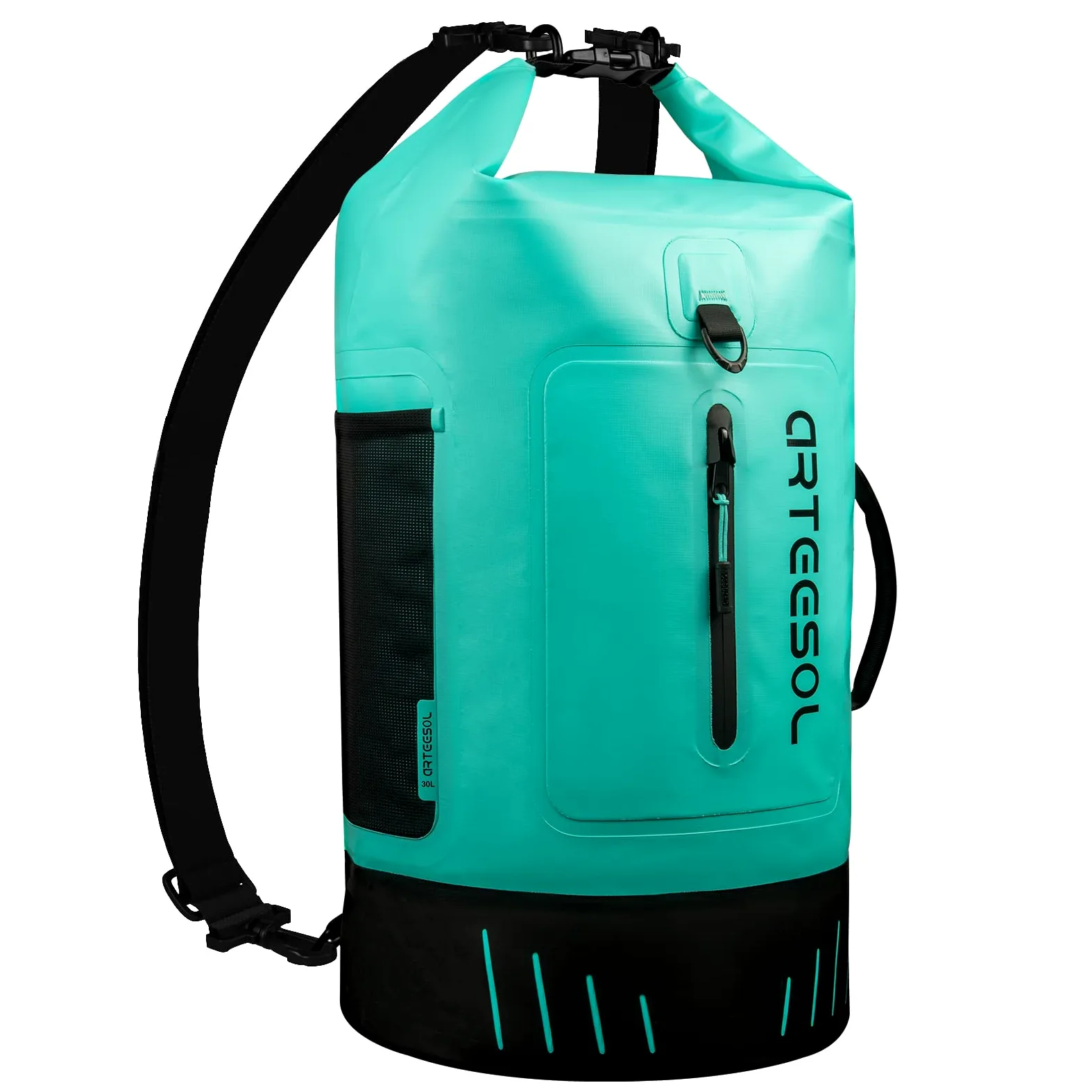 arteesol Mochila impermeable de 45 l, 40 l, 30 l, 20 l, impermeable, para kayak, canoa, camping, senderismo, vela u otros deportes acuáticos, menta, 30 L, arteesol - Bolsa seca