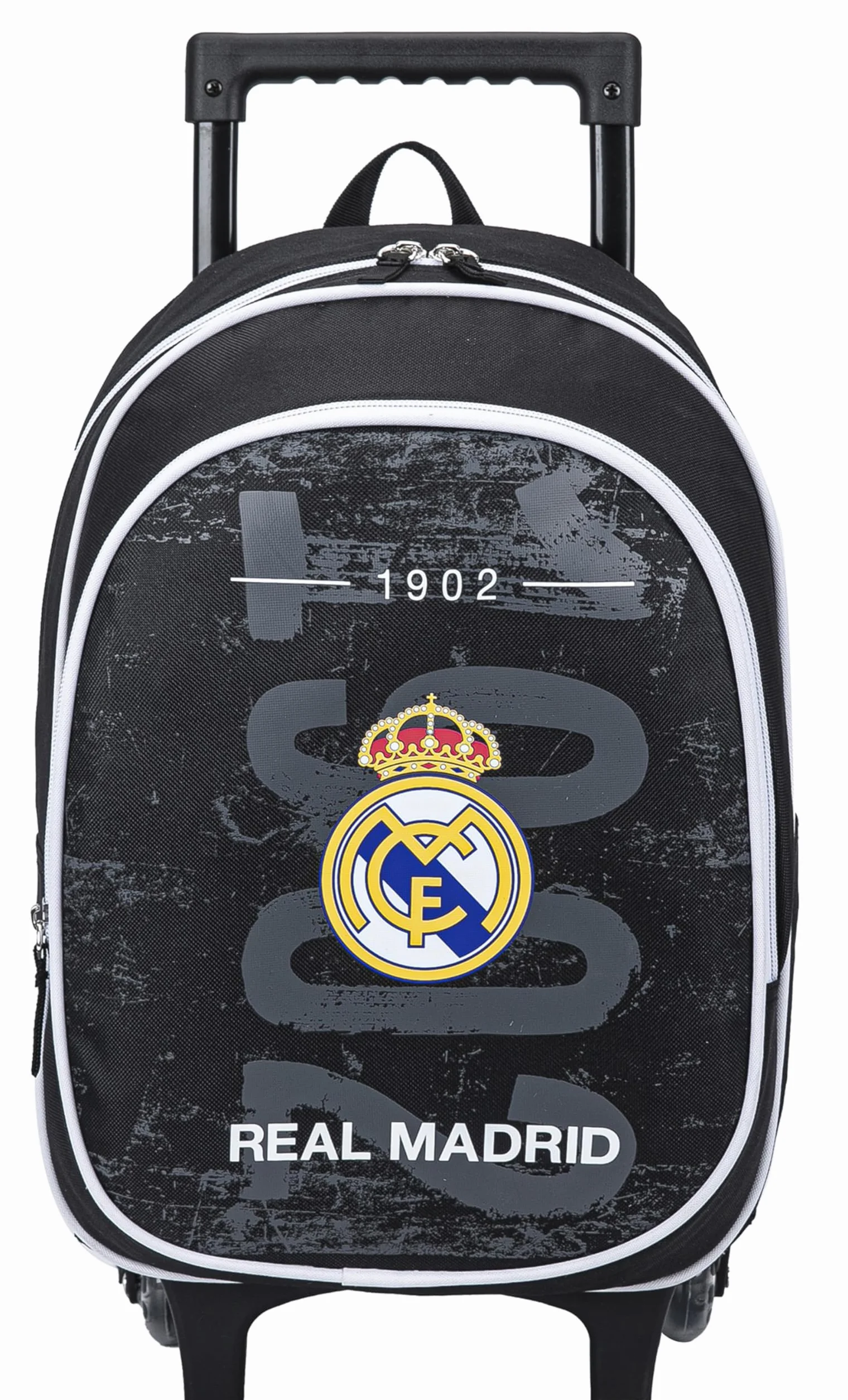 Real Madrid - Mochila escolar con ruedas Real - Colección oficial