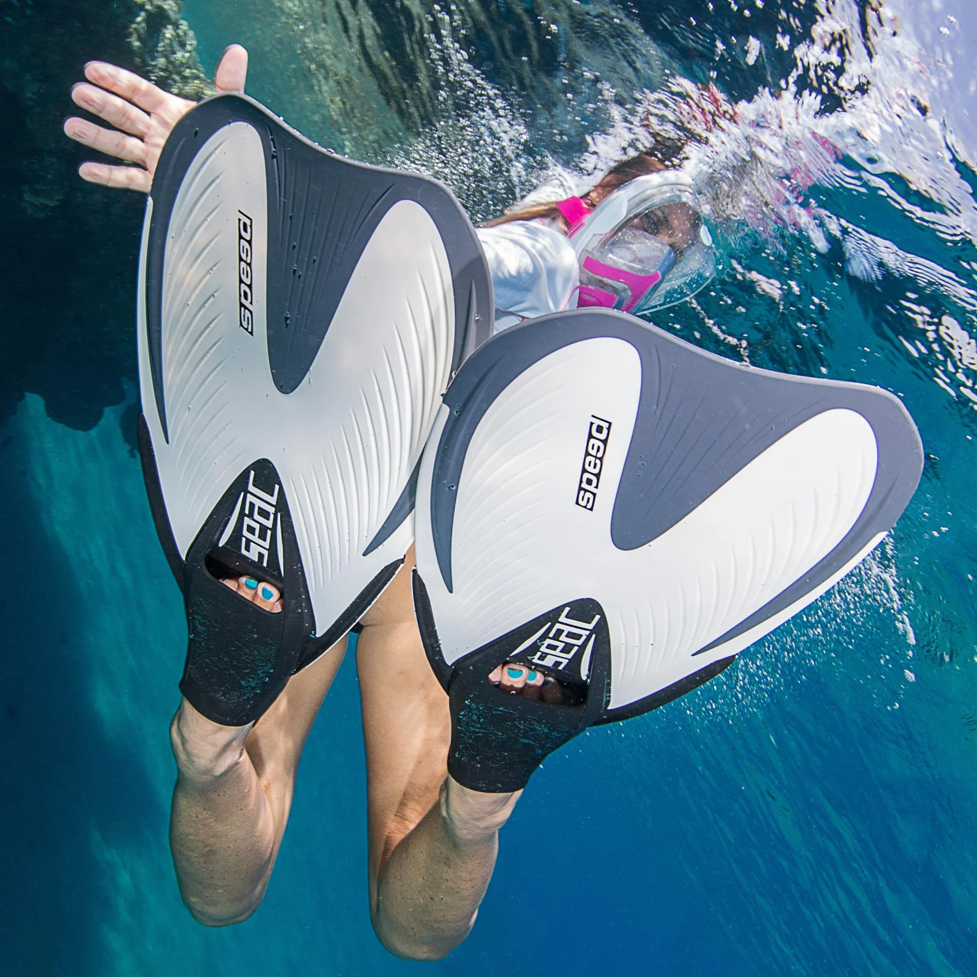 Seac Speed, Aletas de Snorkel para Mujeres, Hombres y niños con calzante Cerrado