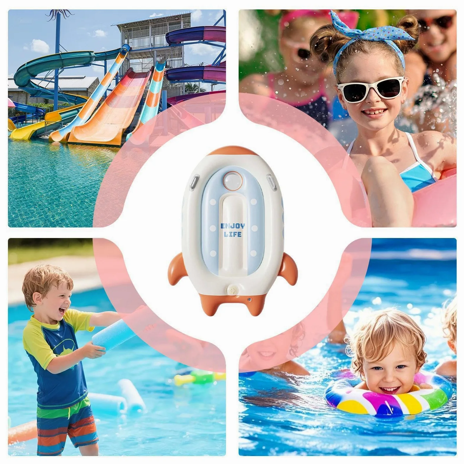 Balsa inflable para niños en la playa de arena, juguete inflable con | Tabla de natación para niños adecuada para agua, arena, surf, surf, swi