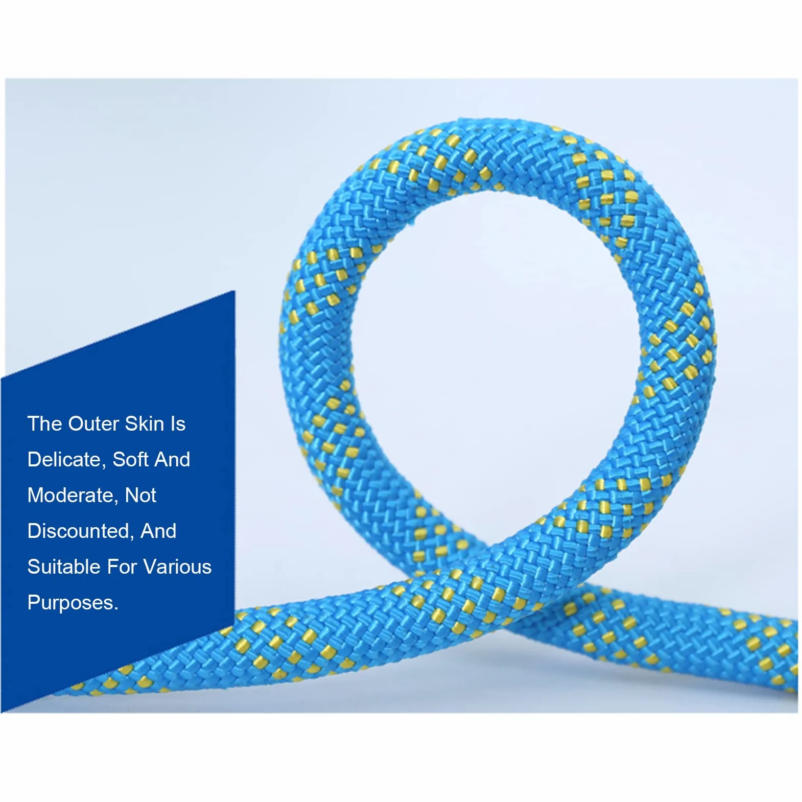 Cuerda de escalada Azul 10 mm / 12 mm / 14 mm / 16 mm Cuerda de seguridad de cuerda de alta resistencia, Cuerda de nylon trenzada, Para usos al aire libre Supervivencia de emergencia, Campin